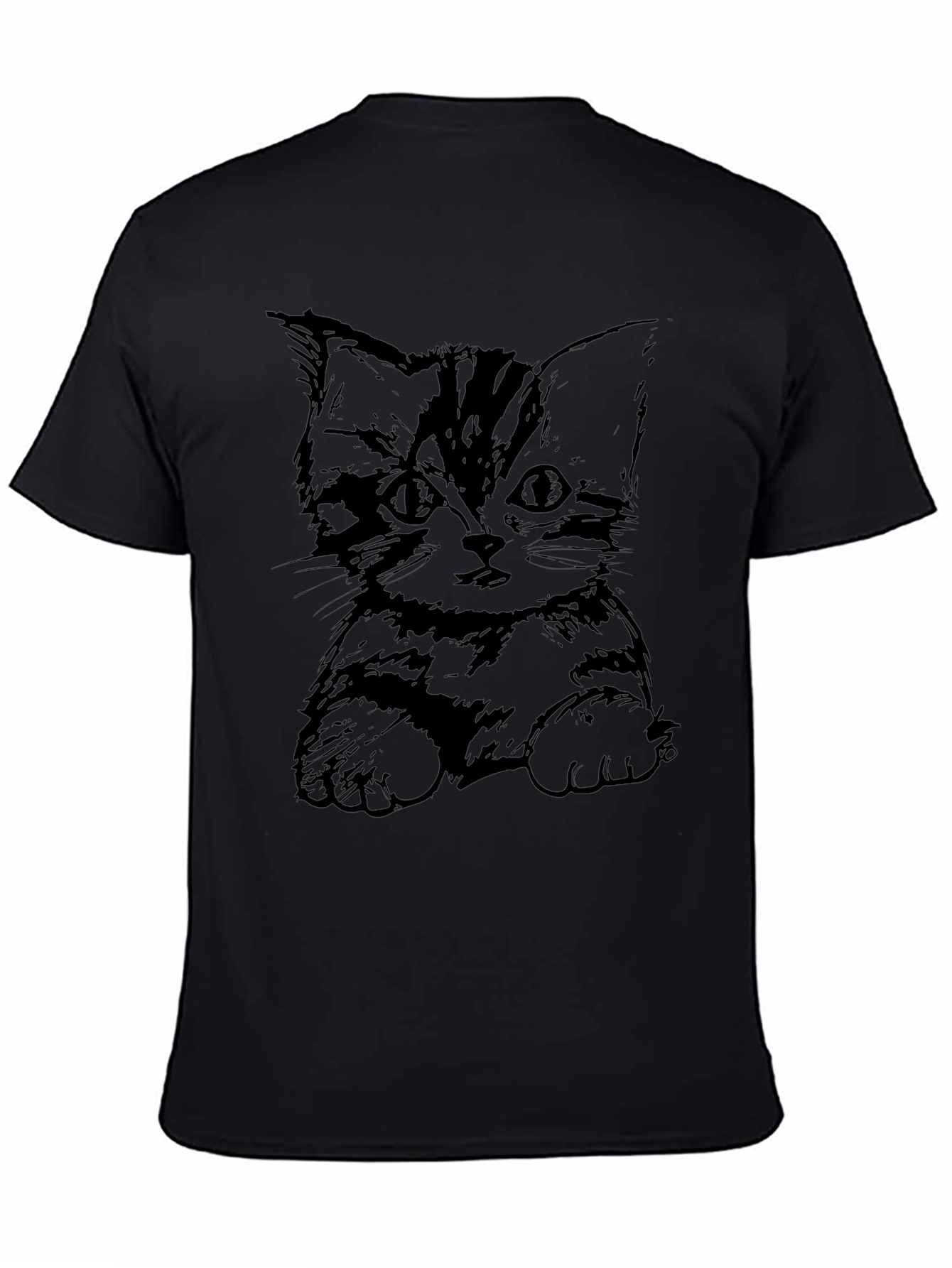 Cute Kitten Graphic Tee - Black Cat Lover T-Shirt