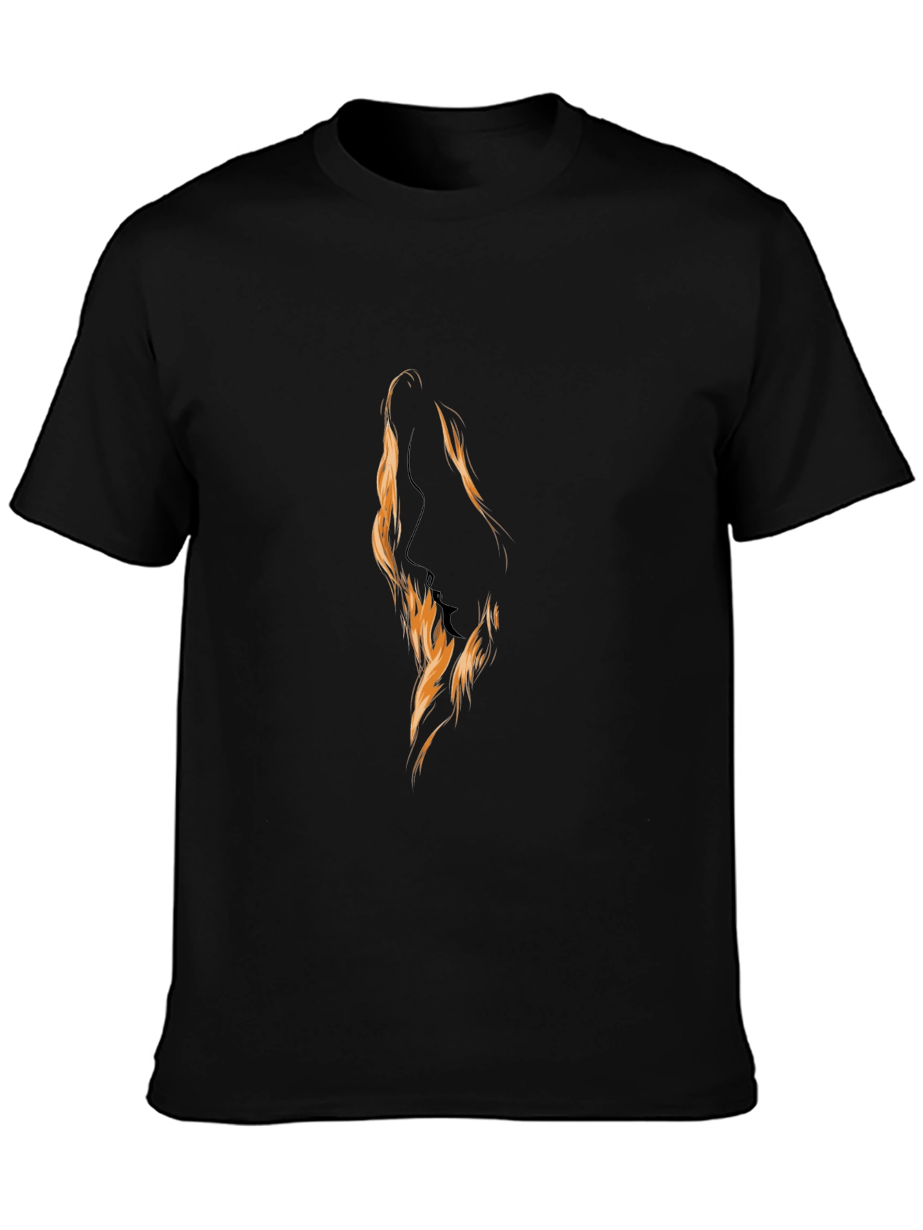 Silhouette Fire Graphic Black T-Shirt
