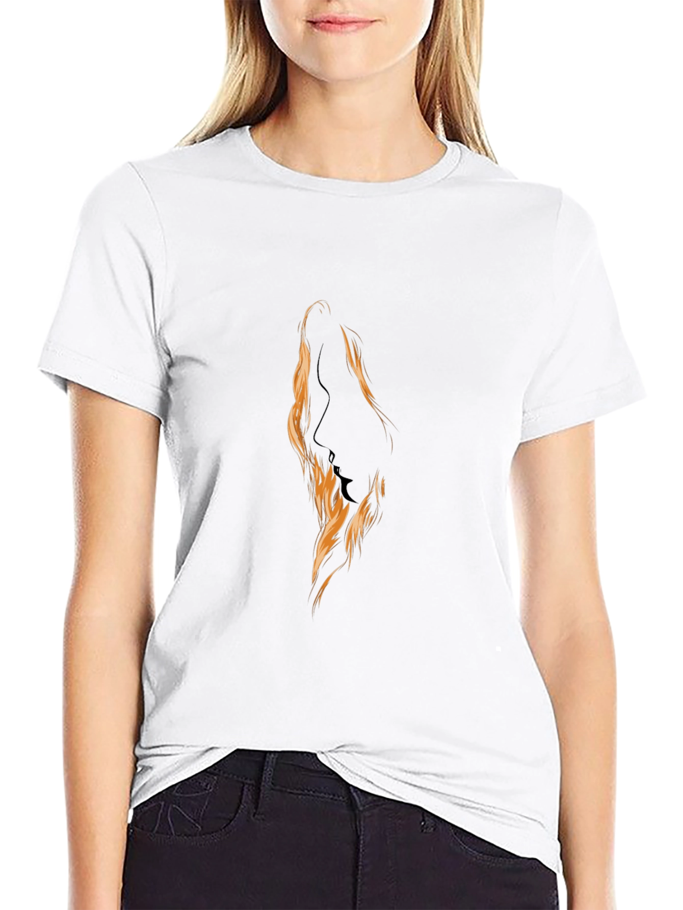 Silhouette Fire Graphic Black T-Shirt