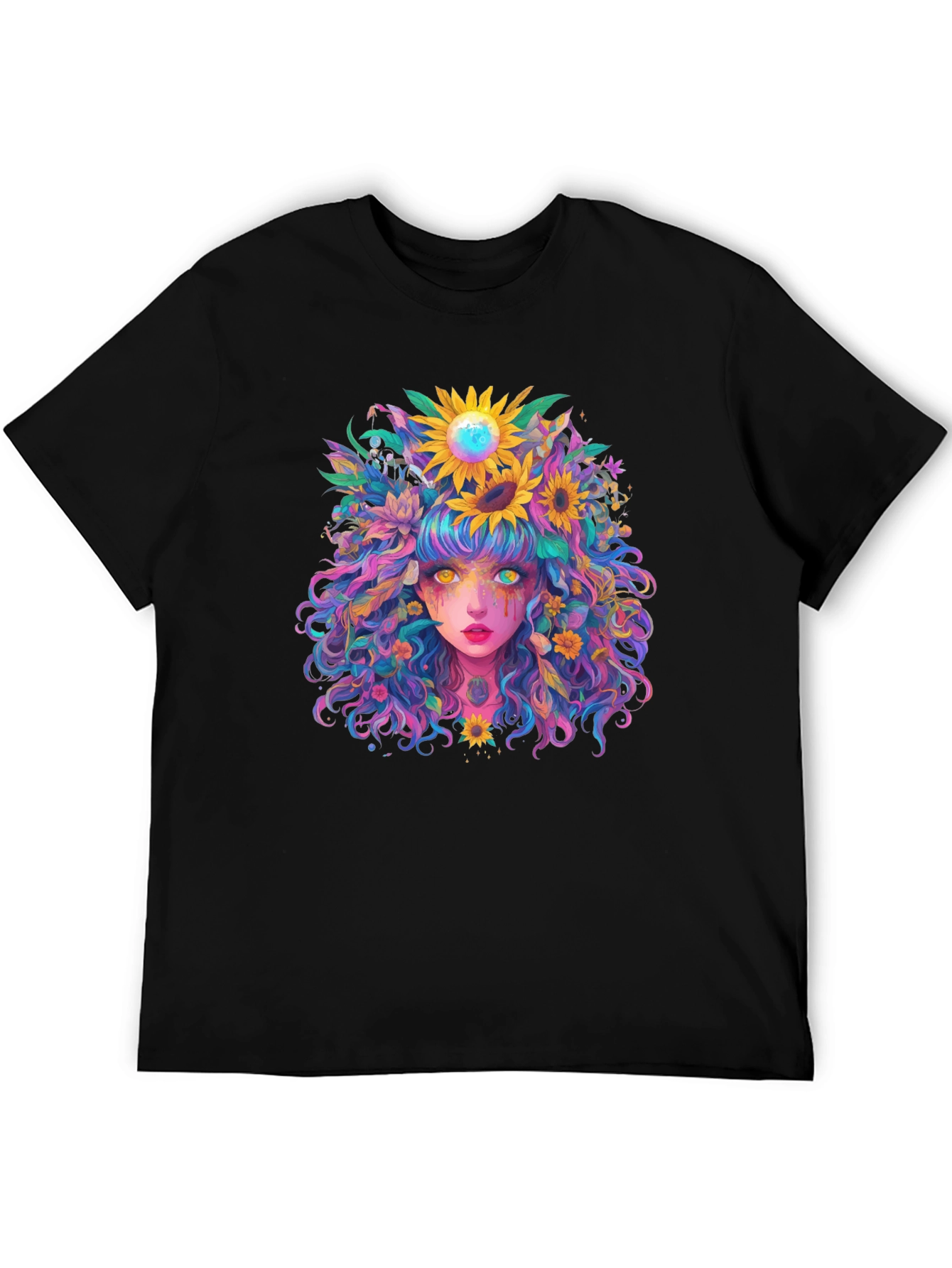 Floral Fantasy Graphic Tee - Unique Art Shirt
