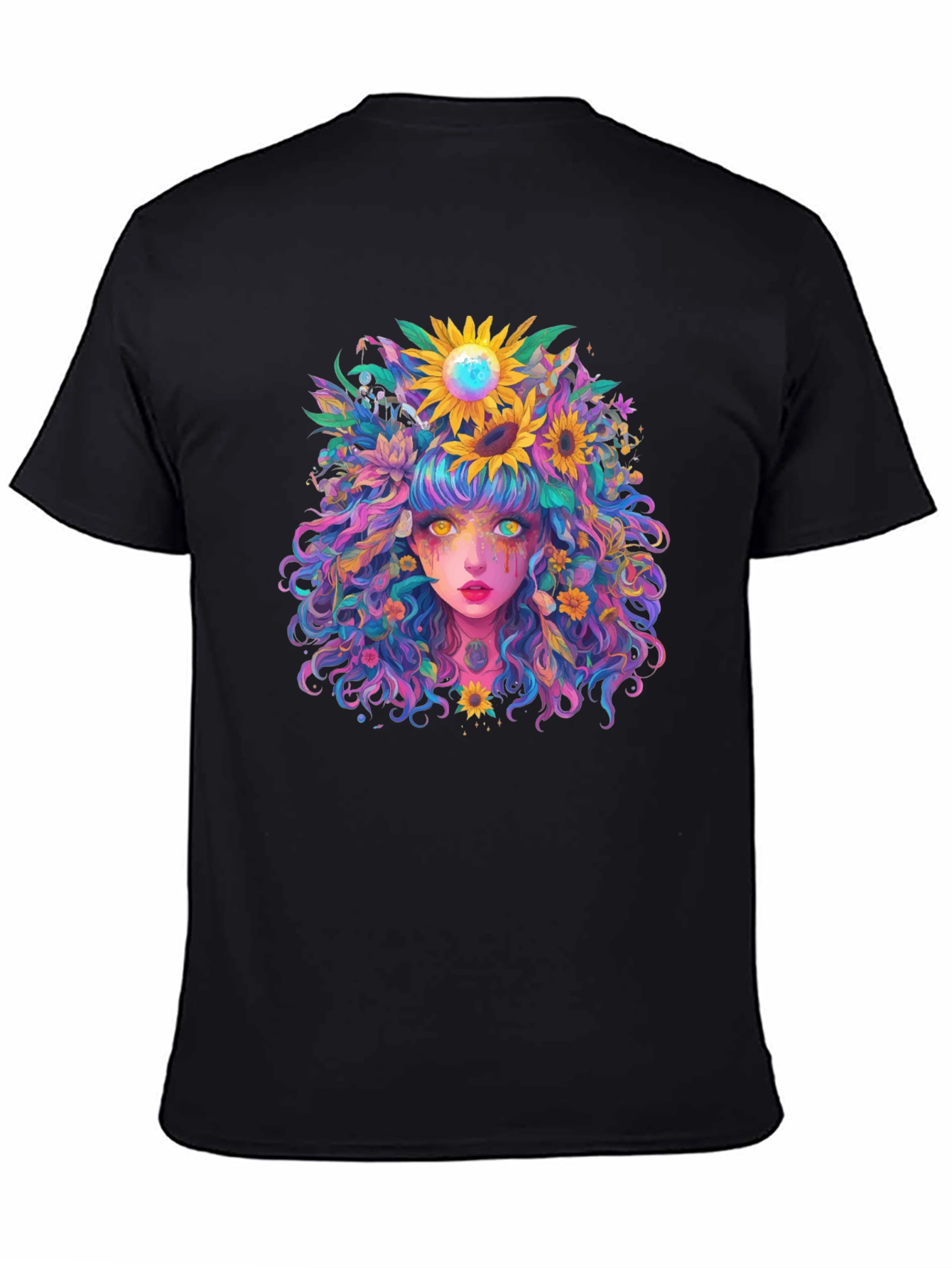 Floral Fantasy Graphic Tee - Unique Art Shirt