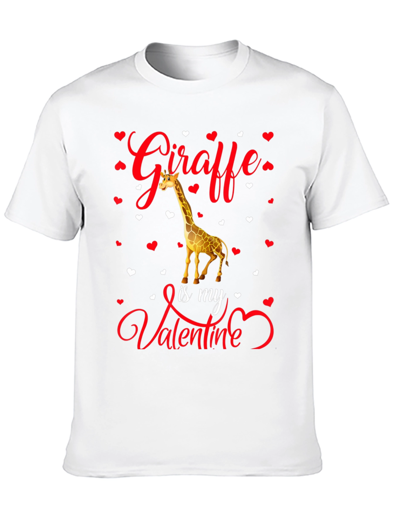 Giraffe Valentines Day Graphic T-Shirt