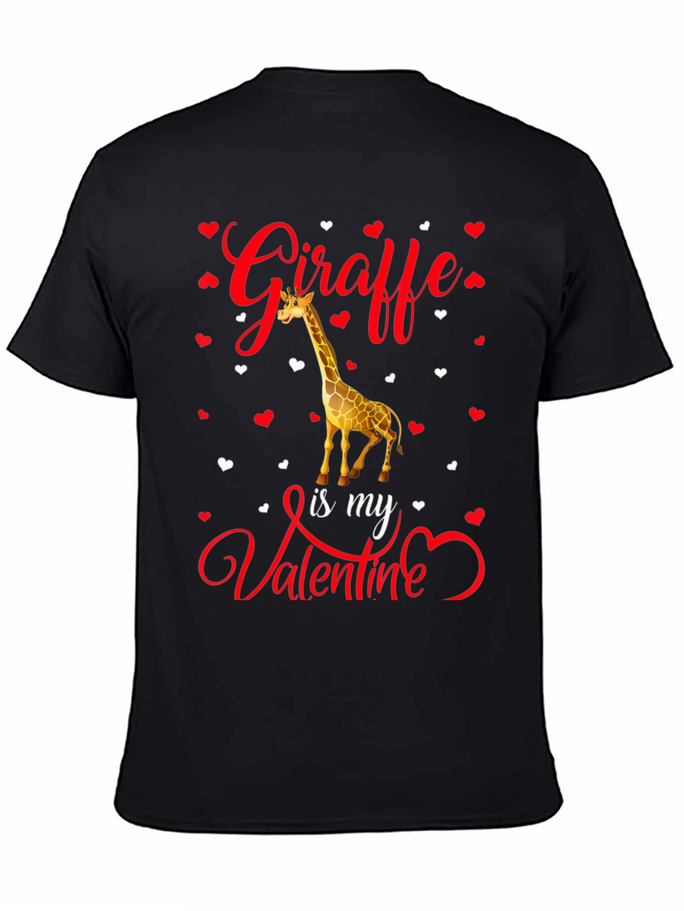 Giraffe Valentines Day Graphic T-Shirt