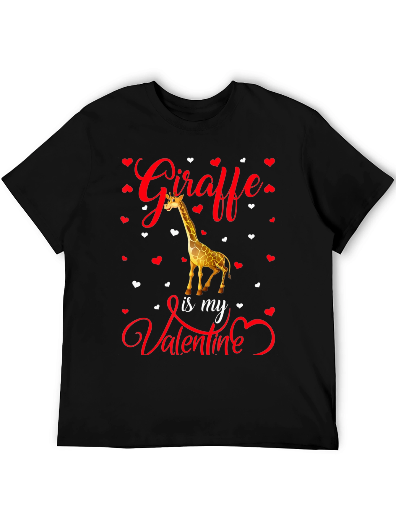 Giraffe Valentines Day Graphic T-Shirt