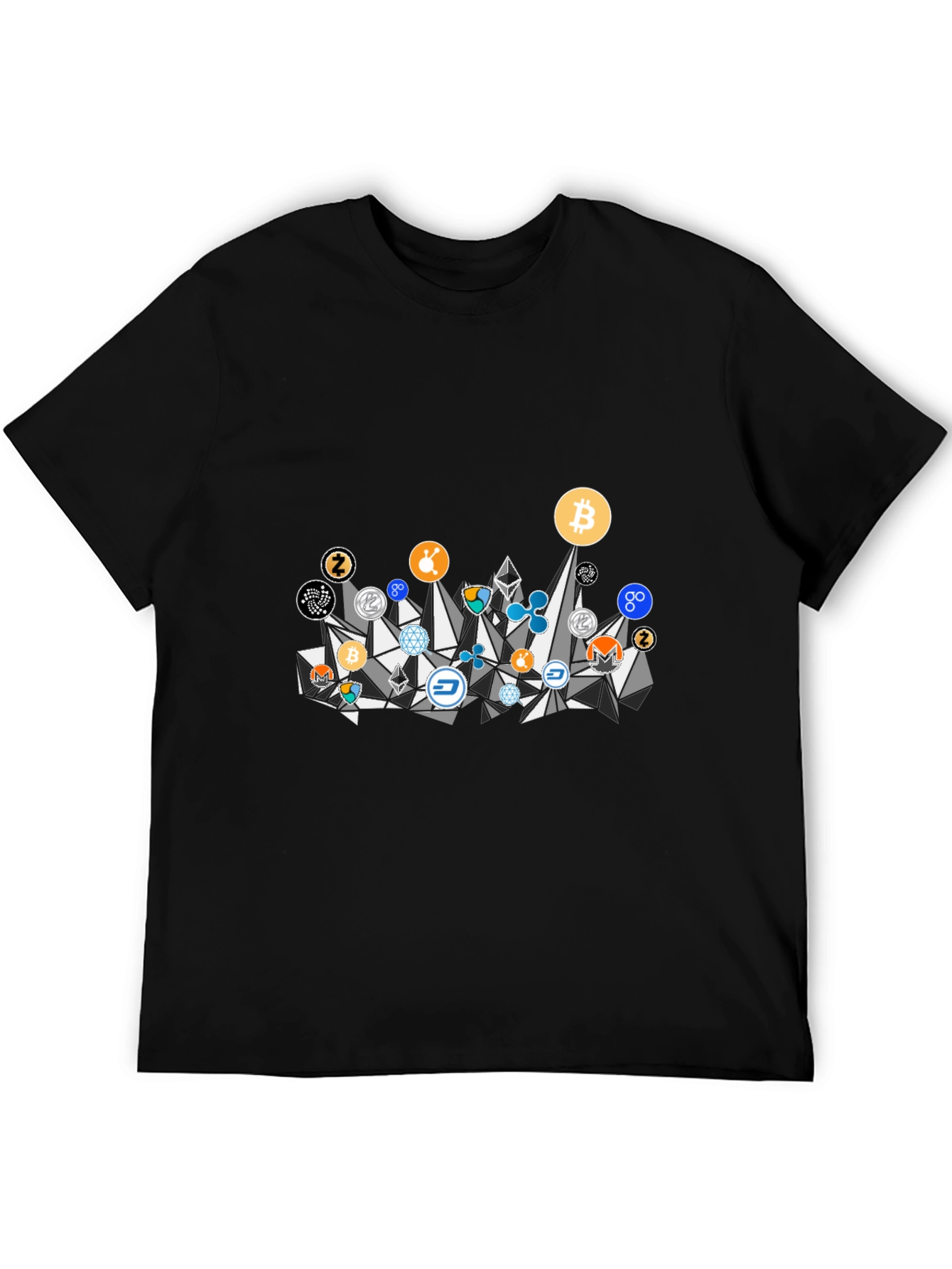 Crypto Coins Graphic Tee - Black