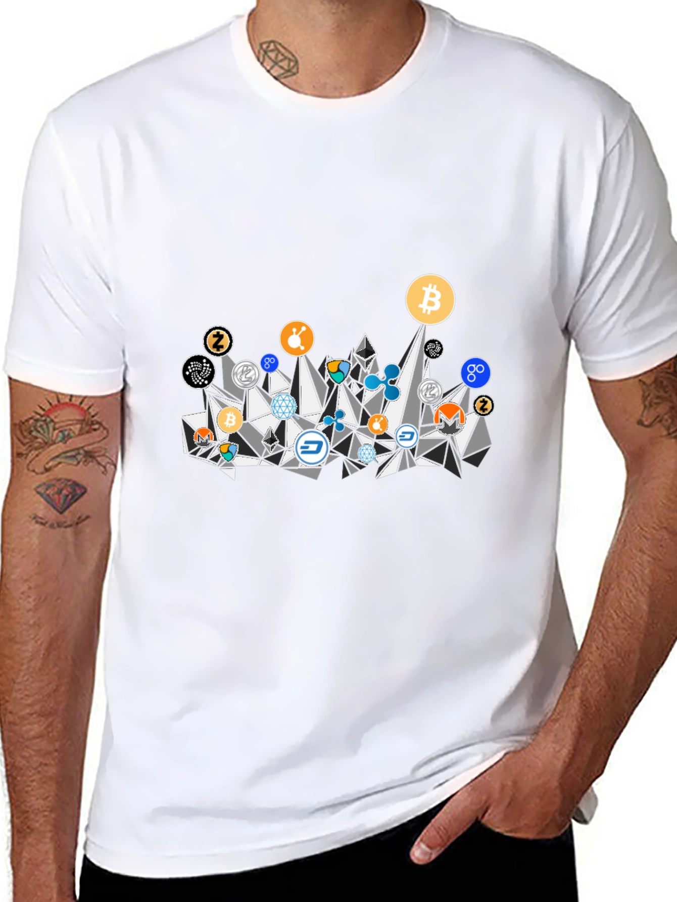 Crypto Coins Graphic Tee - Black