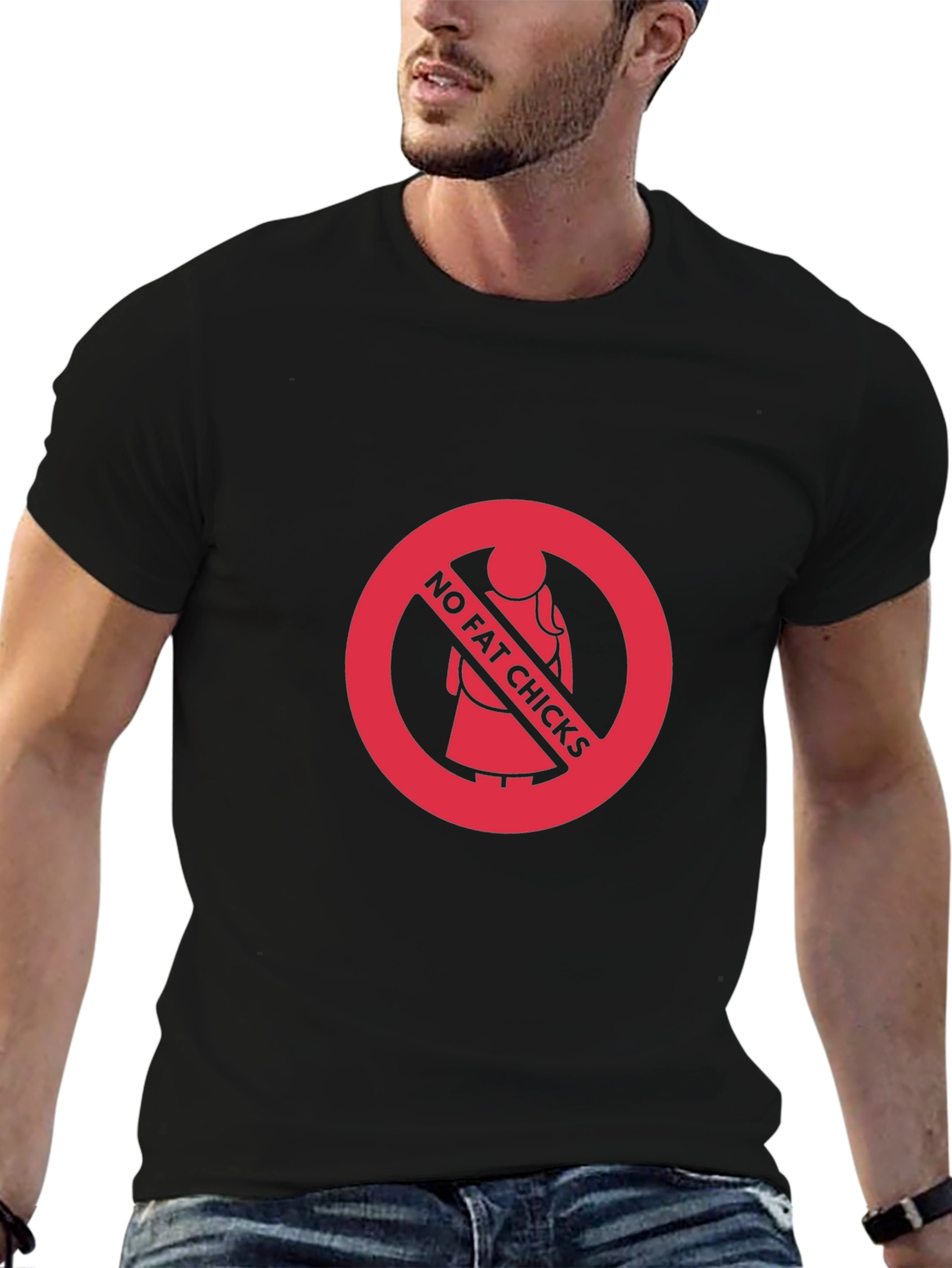 No Fat Chicks Graphic Tee - Bold Statement T-Shirt