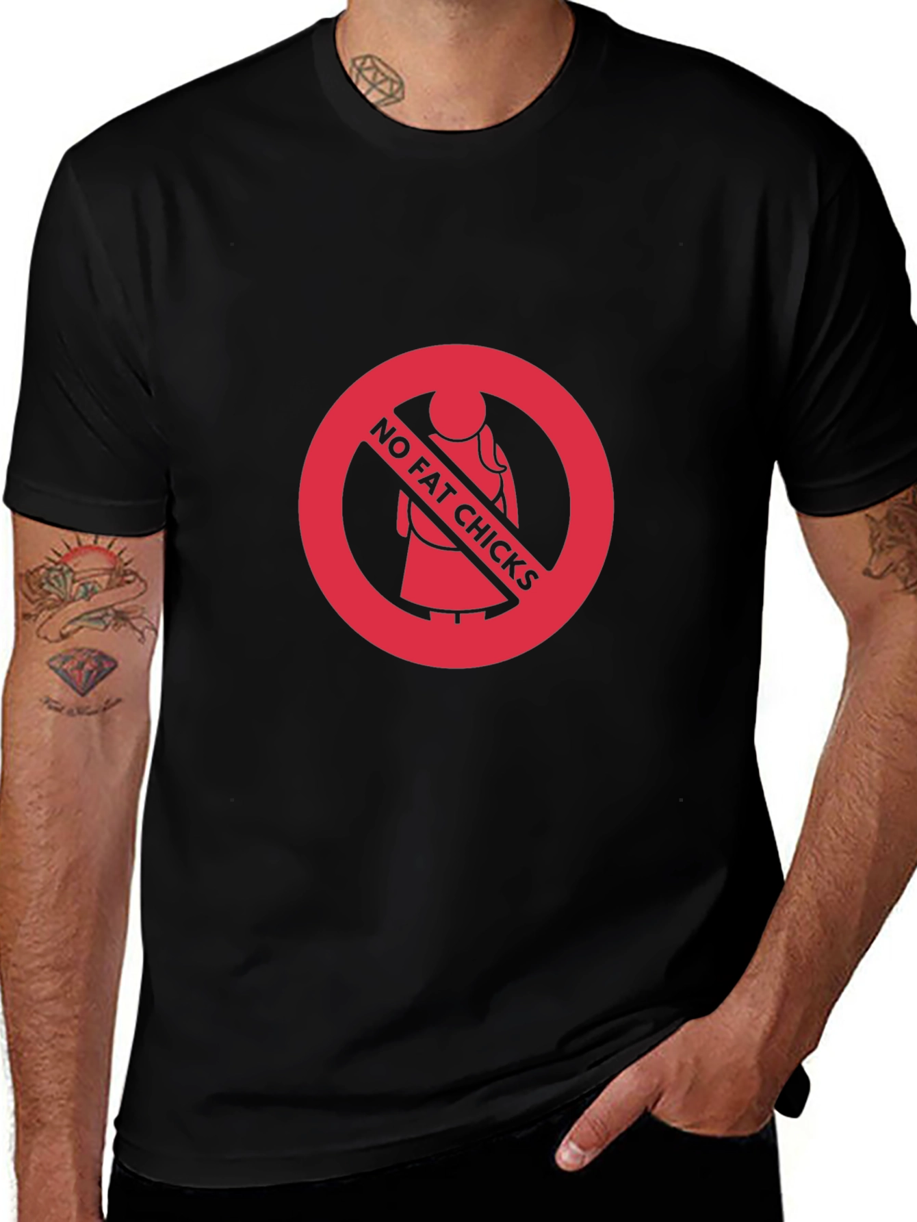 No Fat Chicks Graphic Tee - Bold Statement T-Shirt