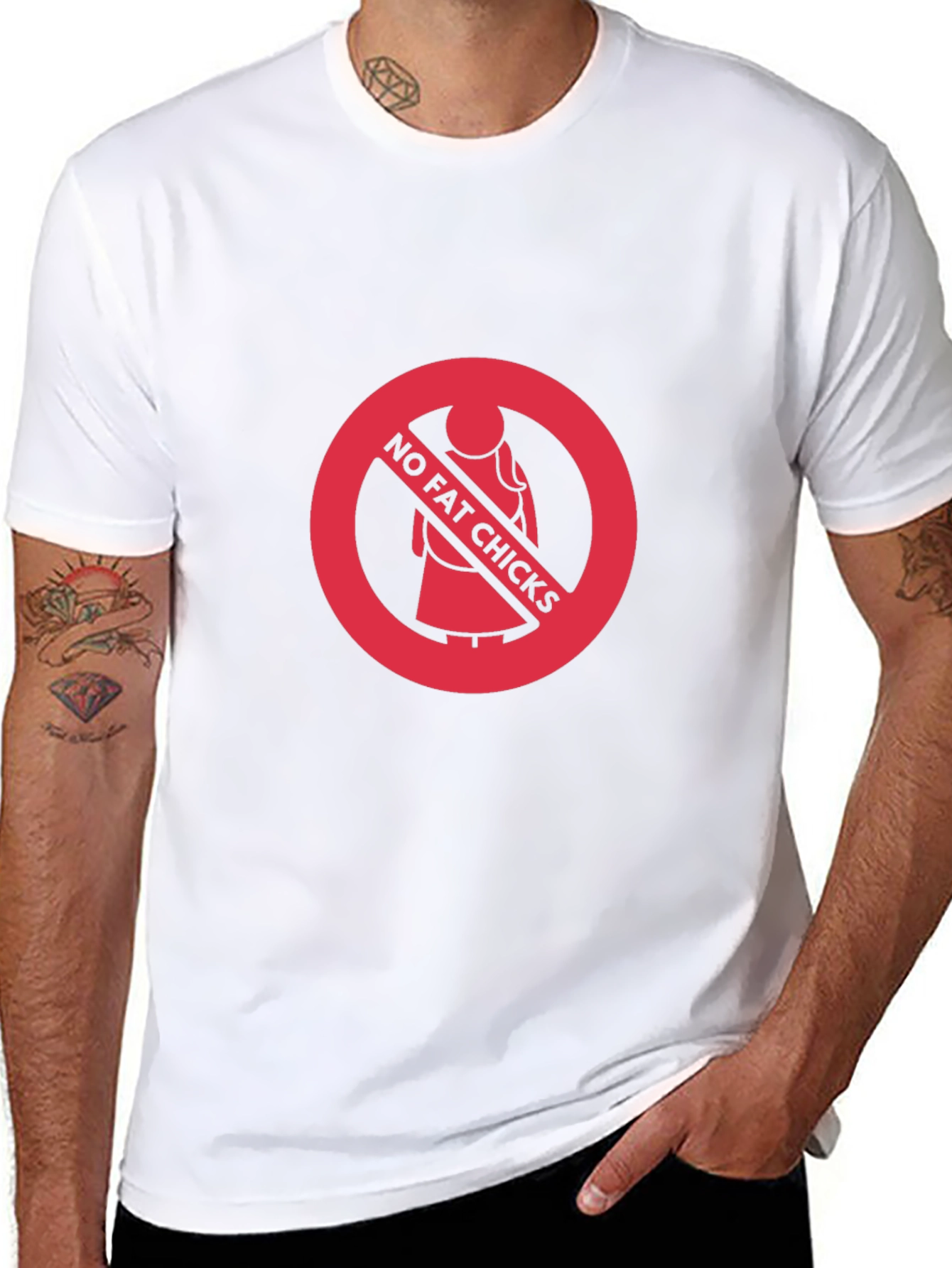 No Fat Chicks Graphic Tee - Bold Statement T-Shirt
