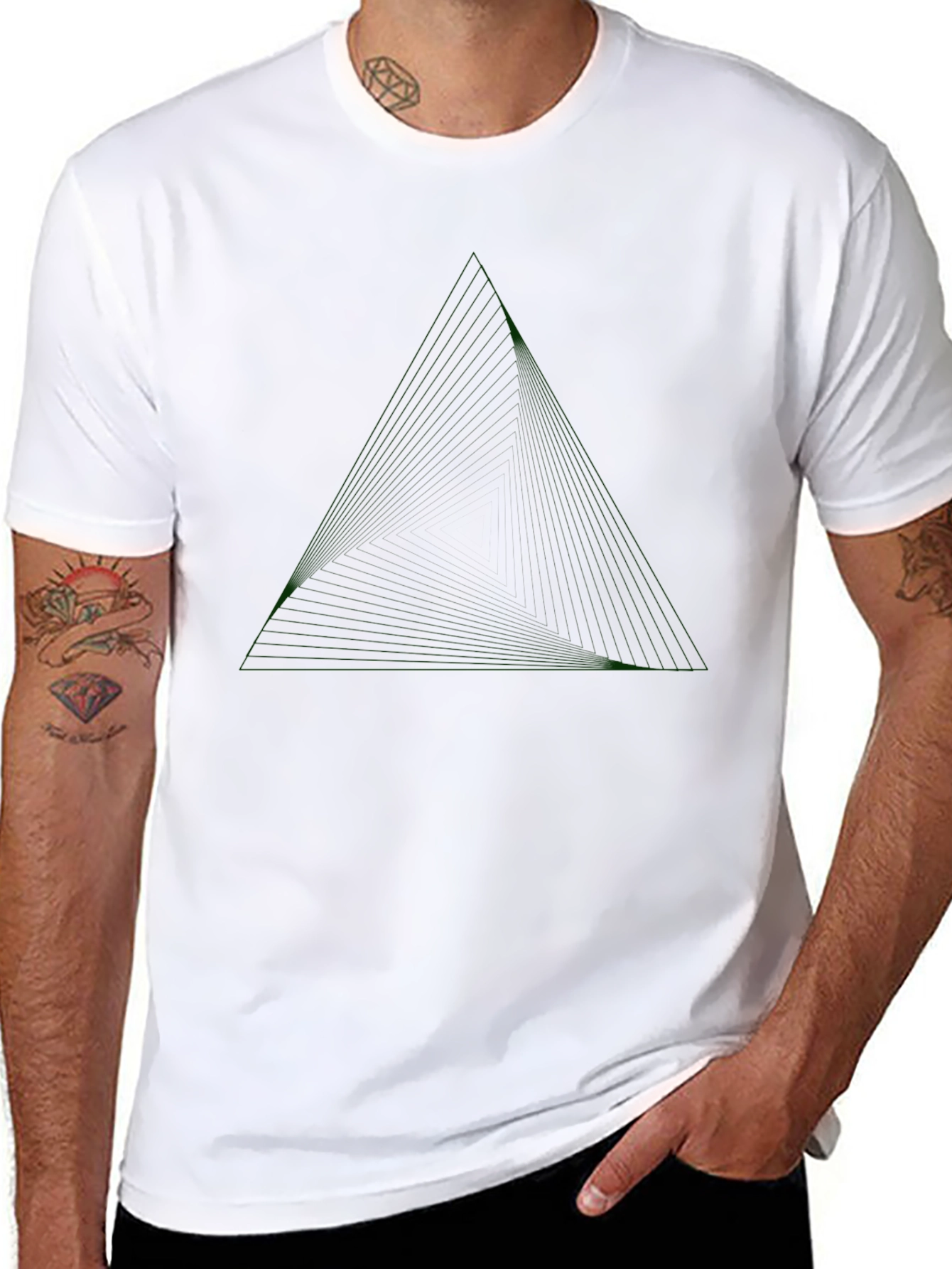 Dark Triangle Graphic Mens Tee