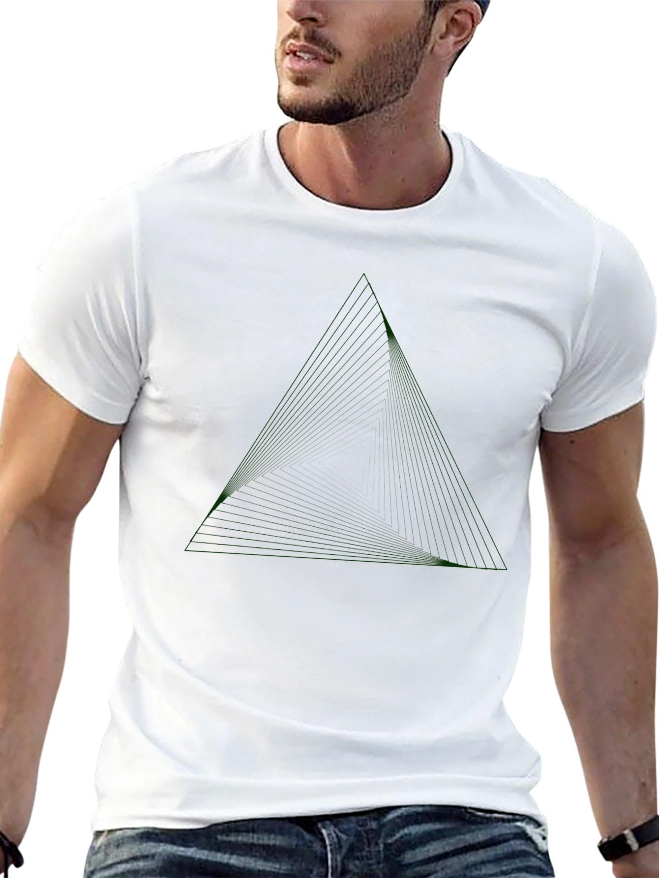Dark Triangle Graphic Mens Tee