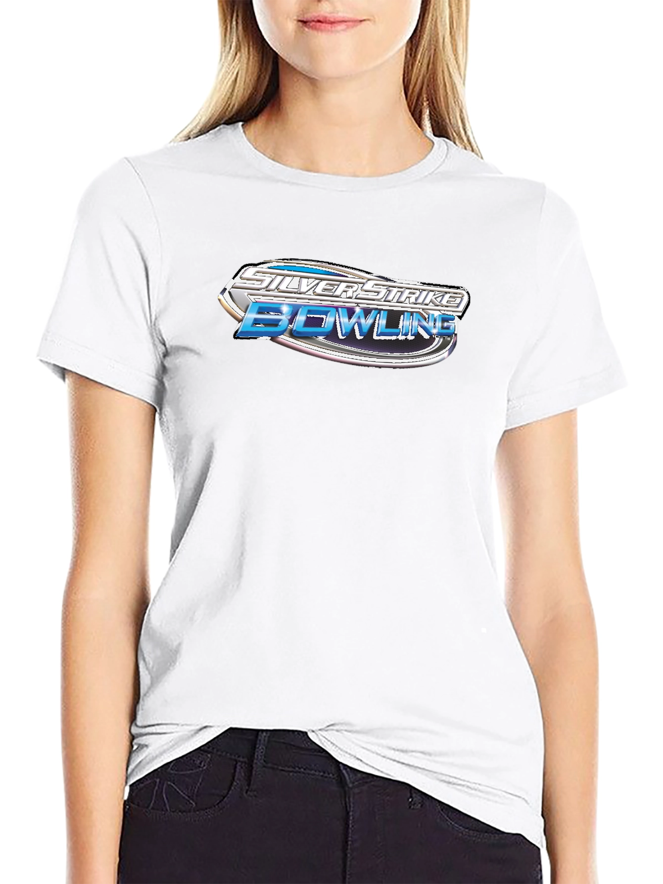 Silver Strike Bowling Graphic Black T-Shirt