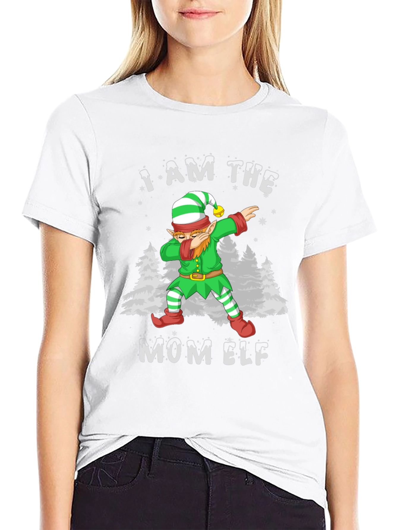 Mom Elf Dabbing Christmas T-Shirt