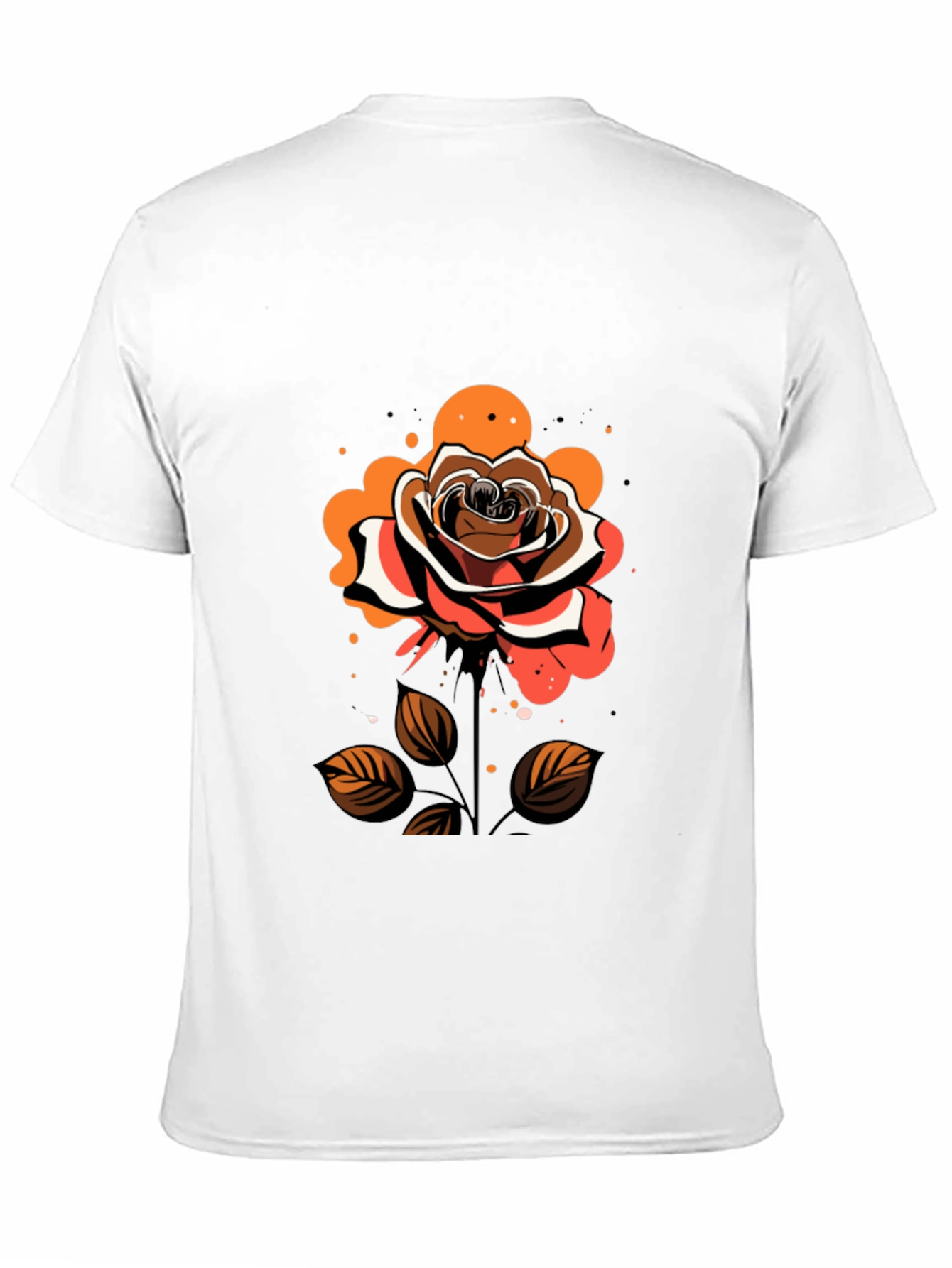 Rose Graphic Tee - Stylish Mens Black T-Shirt