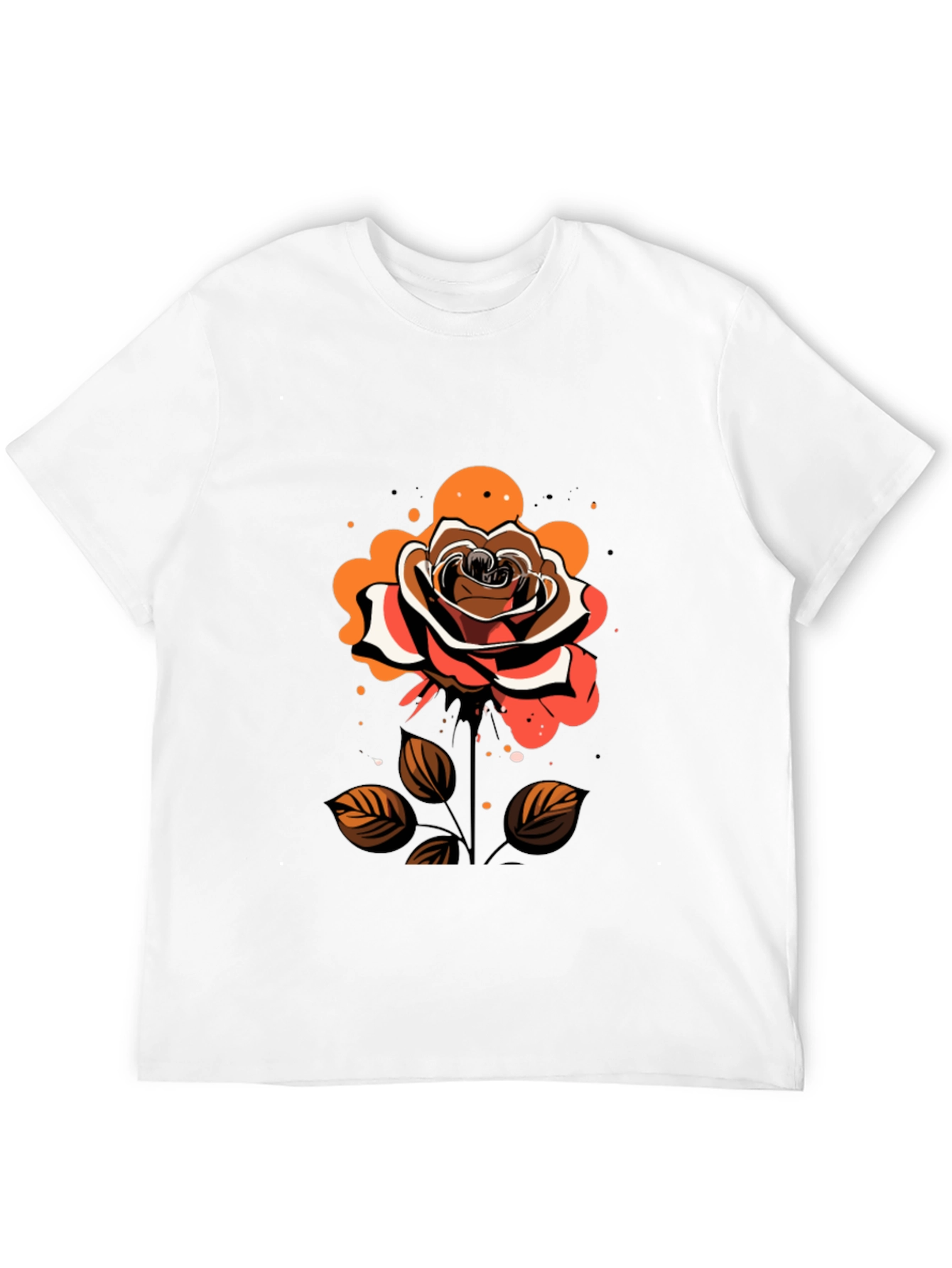 Rose Graphic Tee - Stylish Mens Black T-Shirt