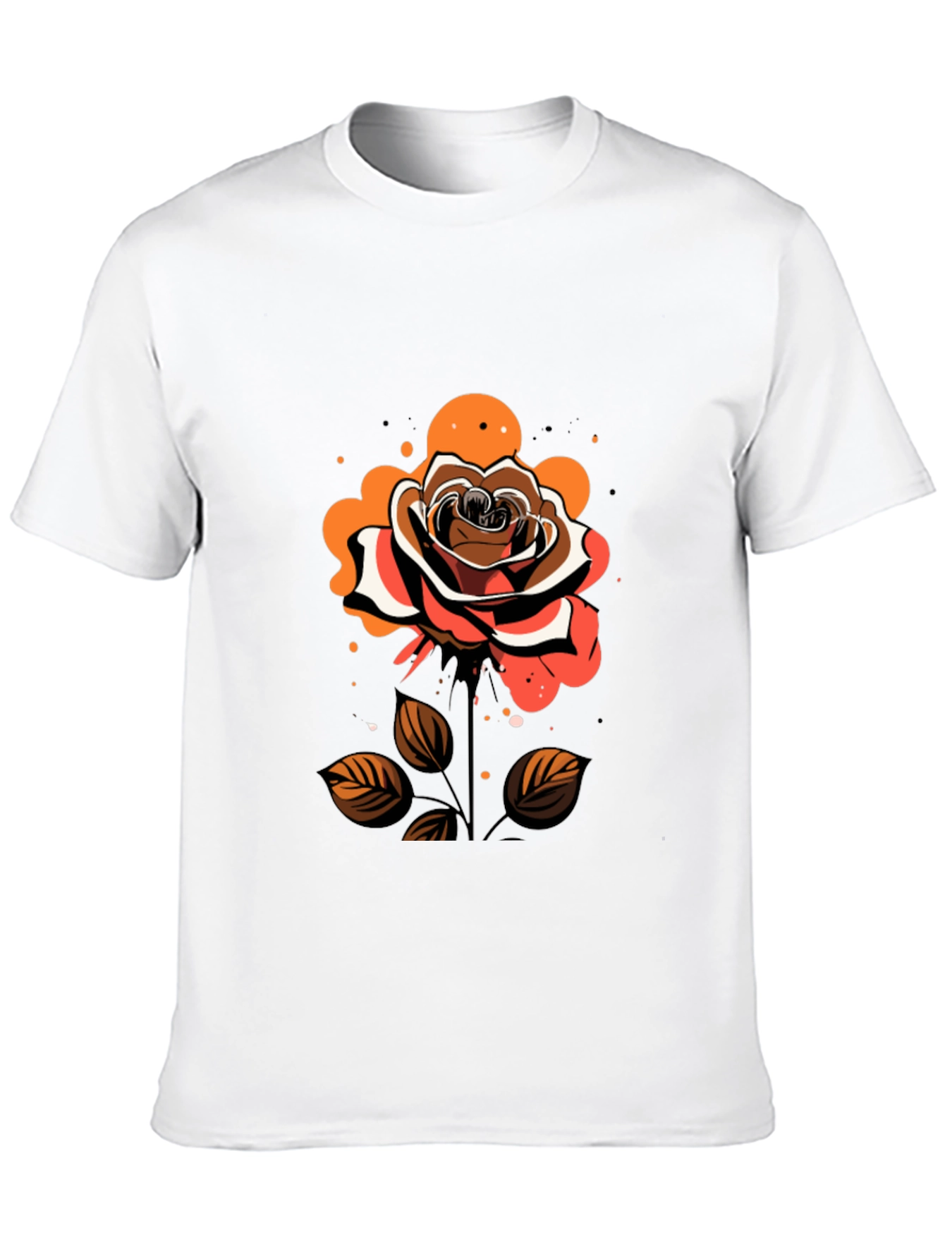 Rose Graphic Tee - Stylish Mens Black T-Shirt
