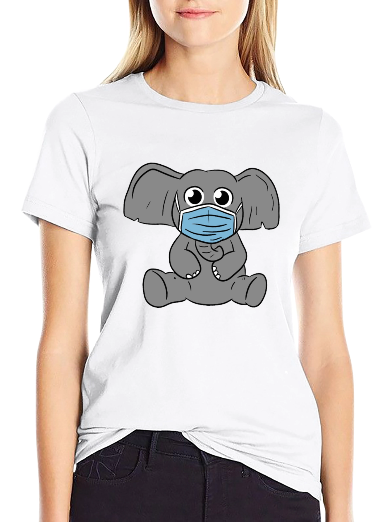 Elephant Mask Graphic T-Shirt - Stylish Comfort