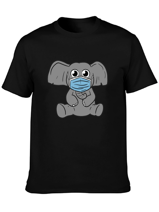 Elephant Mask Graphic T-Shirt - Stylish Comfort