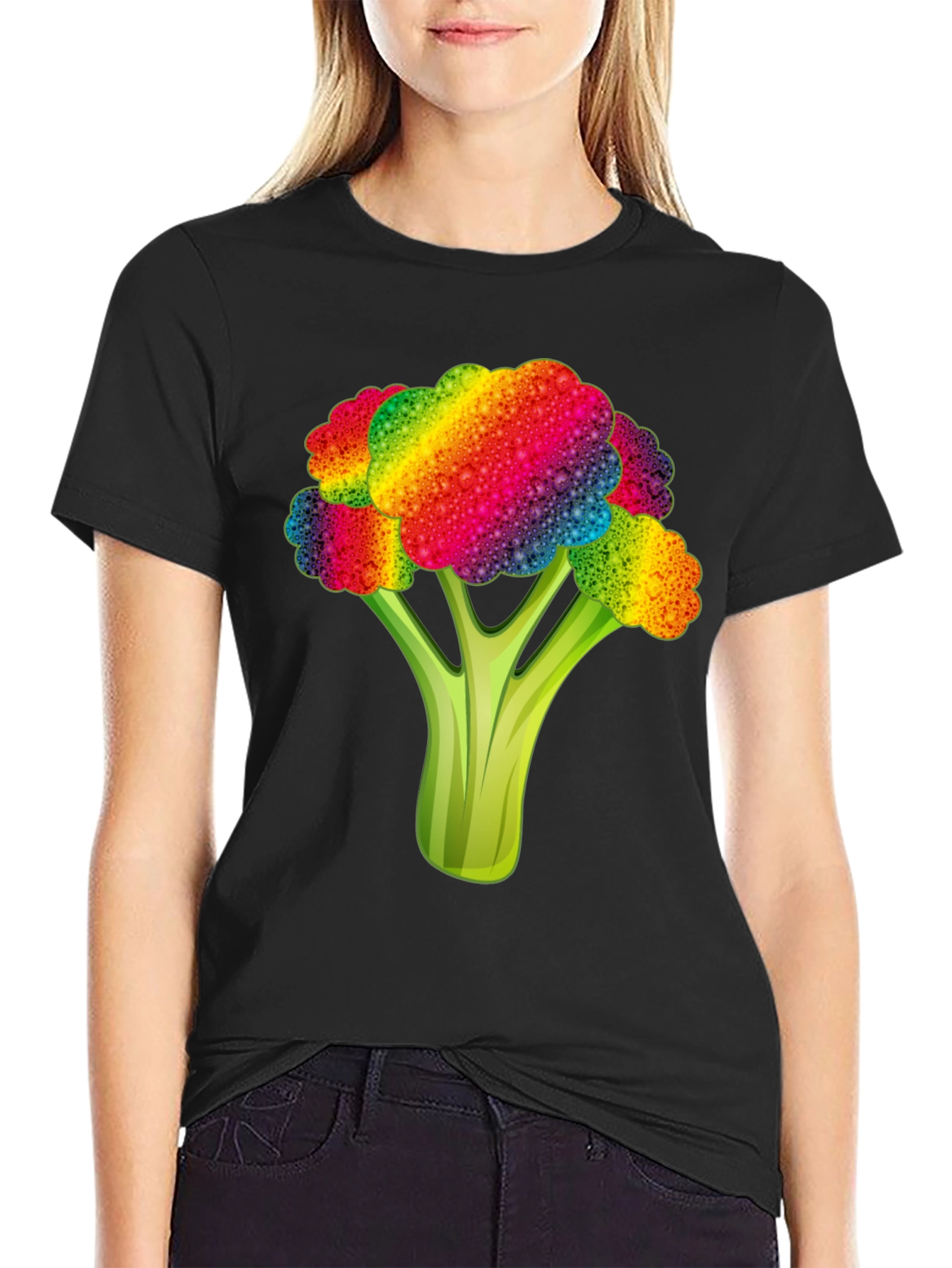 Rainbow Broccoli Graphic Tee