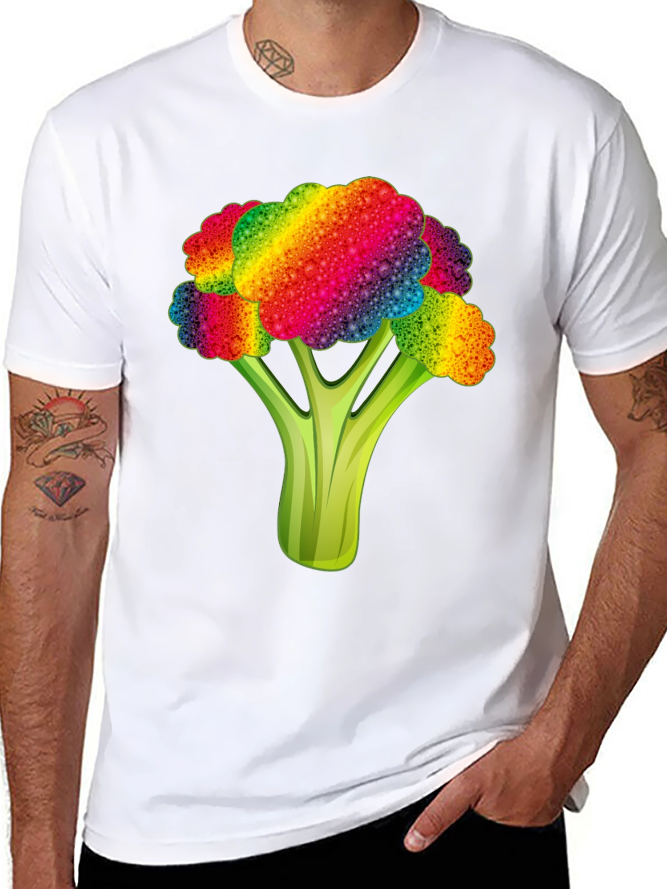 Rainbow Broccoli Graphic Tee