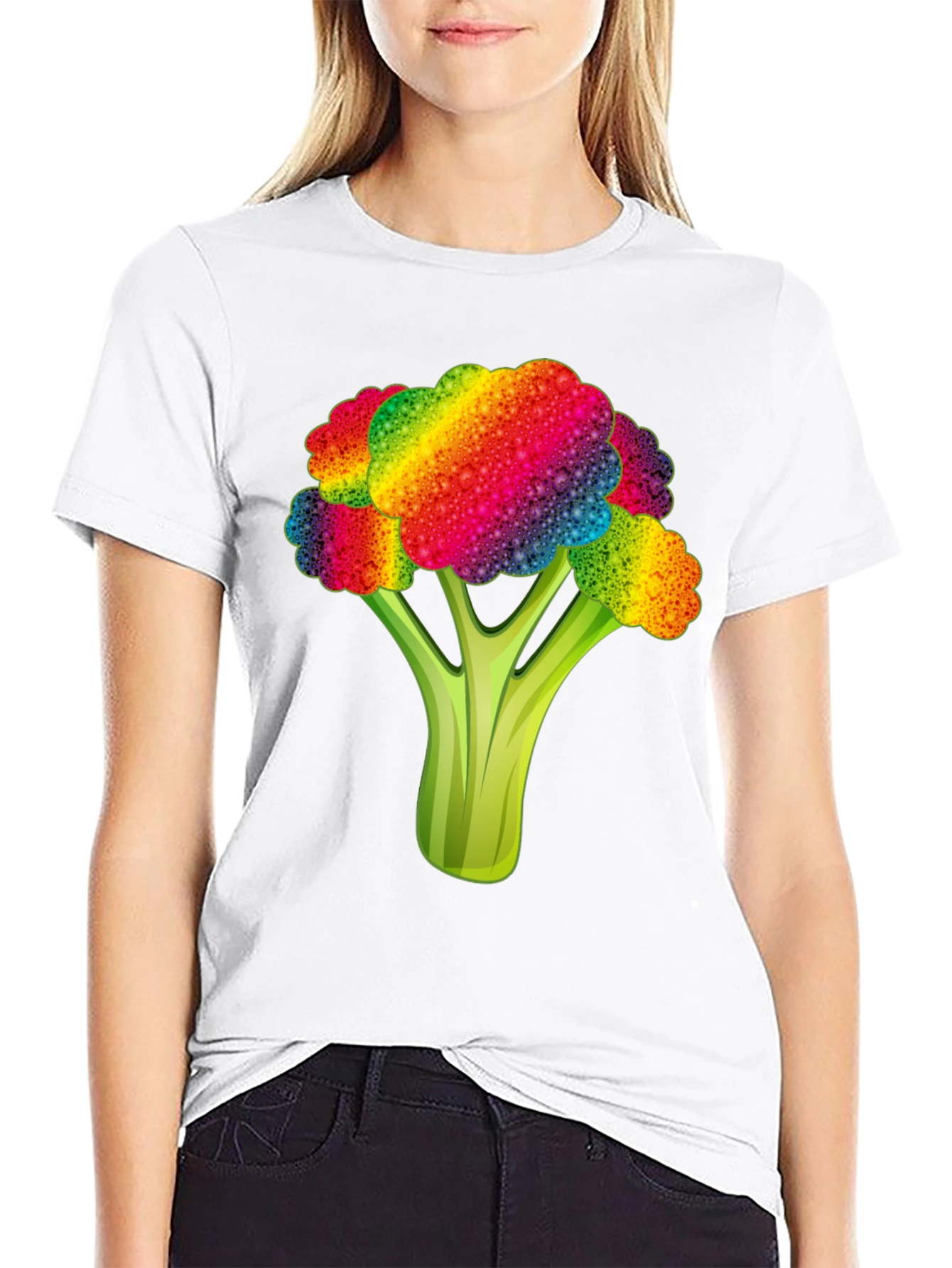 Rainbow Broccoli Graphic Tee