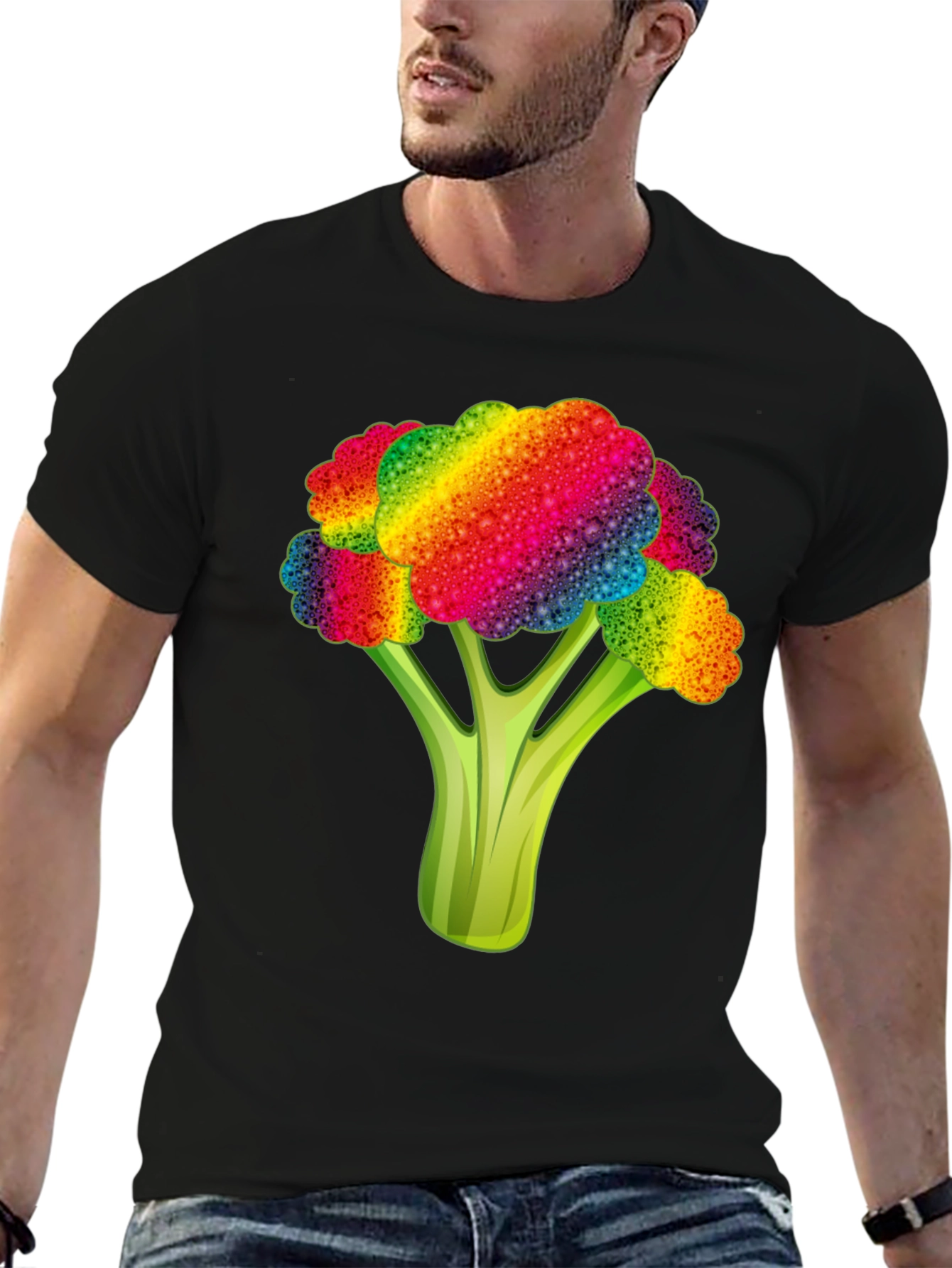 Rainbow Broccoli Graphic Tee