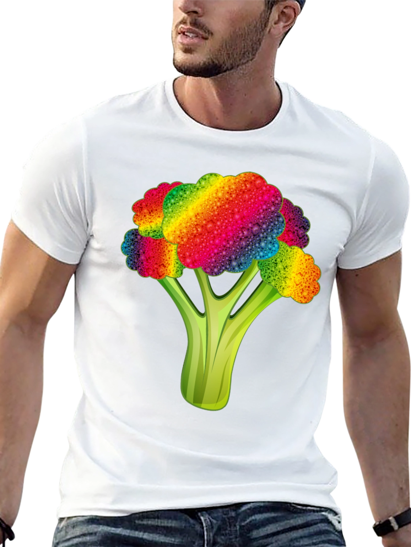 Rainbow Broccoli Graphic Tee