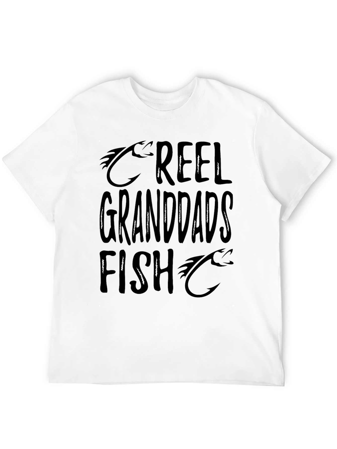 Reel Granddads Fish Black T-Shirt - Fisherman Dad