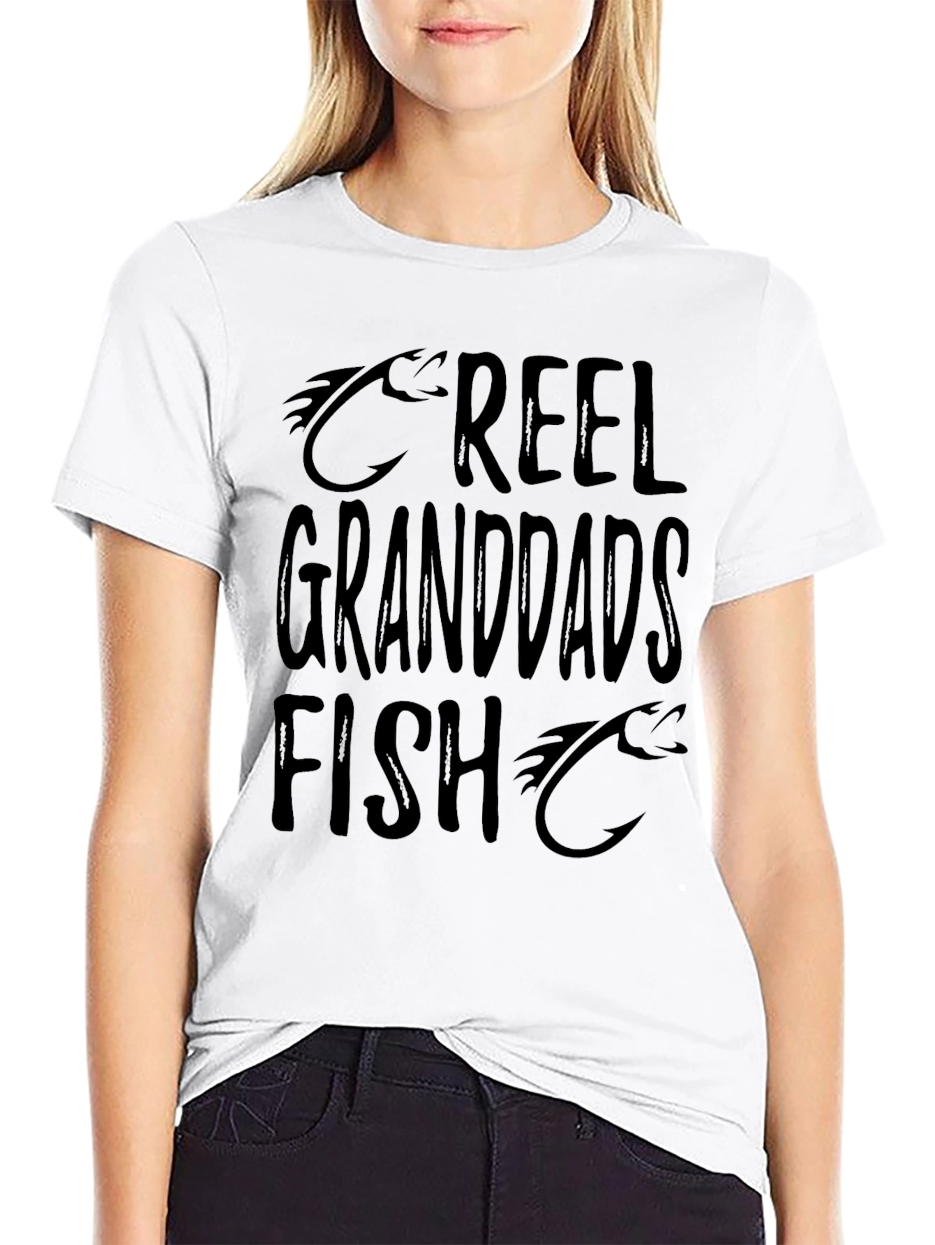 Reel Granddads Fish Black T-Shirt - Fisherman Dad