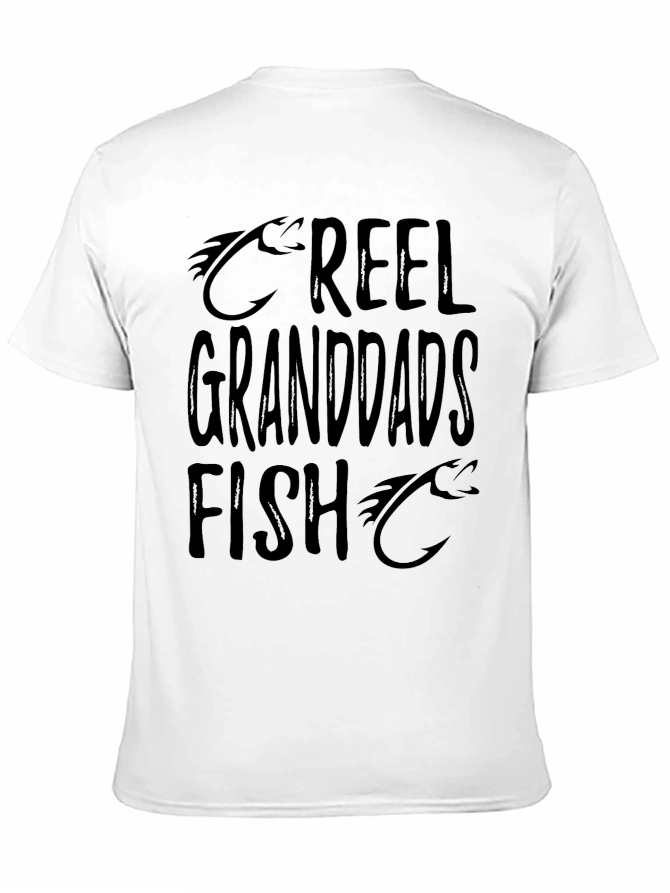 Reel Granddads Fish Black T-Shirt - Fisherman Dad