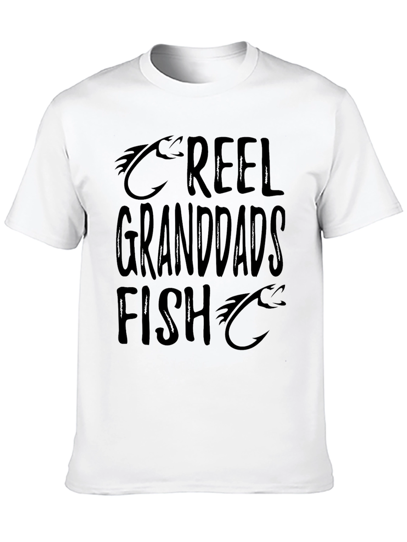Reel Granddads Fish Black T-Shirt - Fisherman Dad