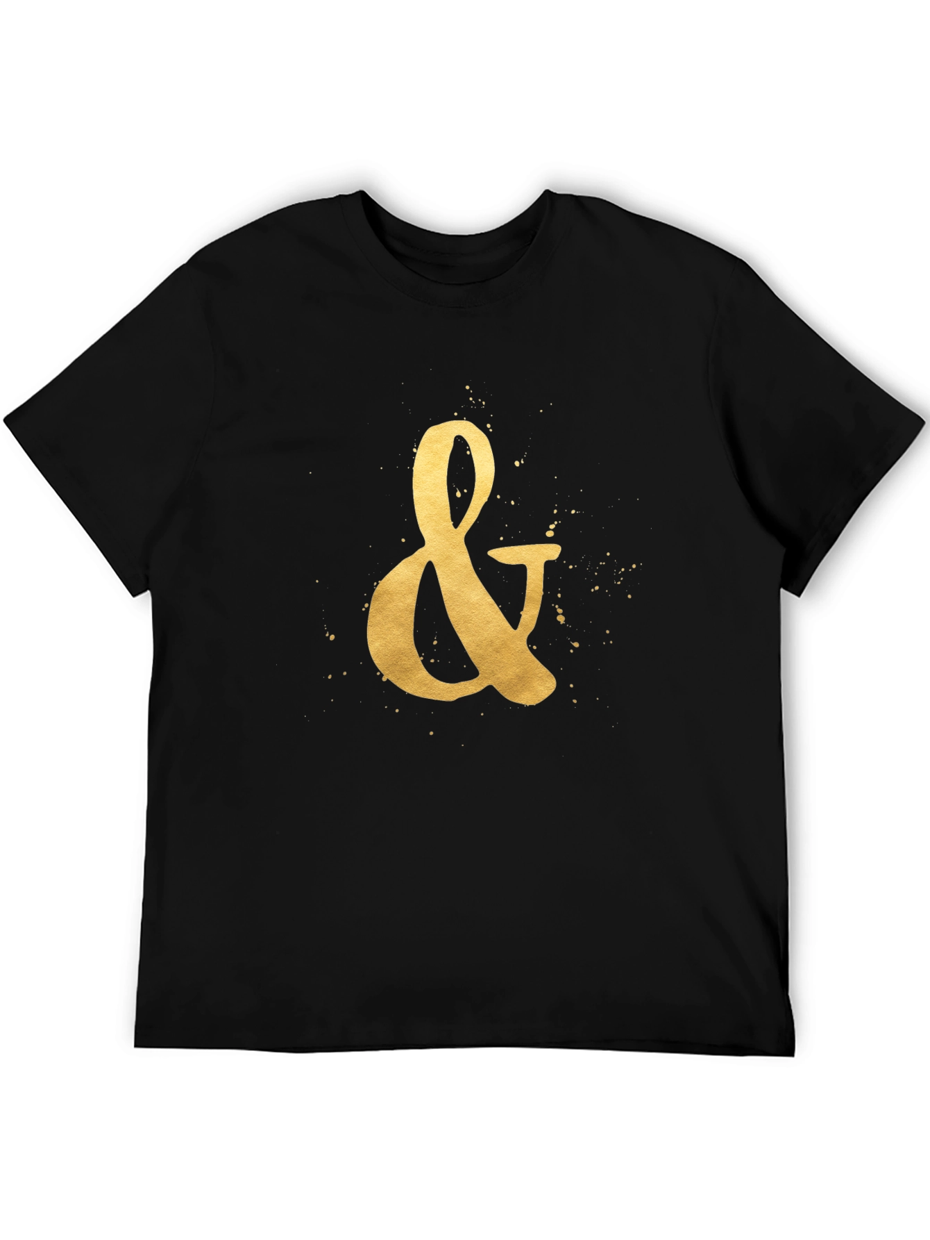 Golden Ampersand Graphic Tee - Stylish Black T-Shirt
