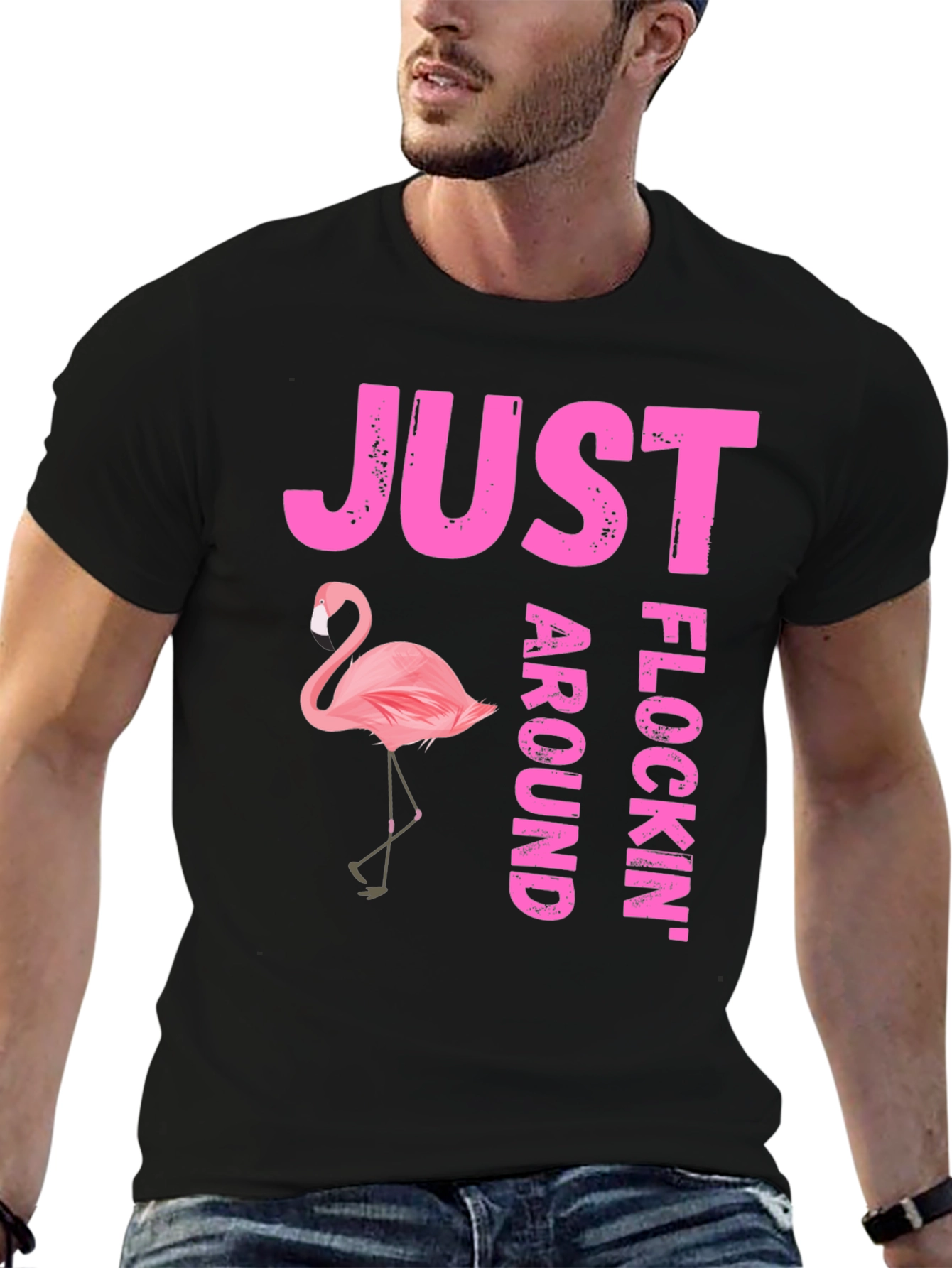 Just Flocking Around T-Shirt - Flamingo Graphic Tee