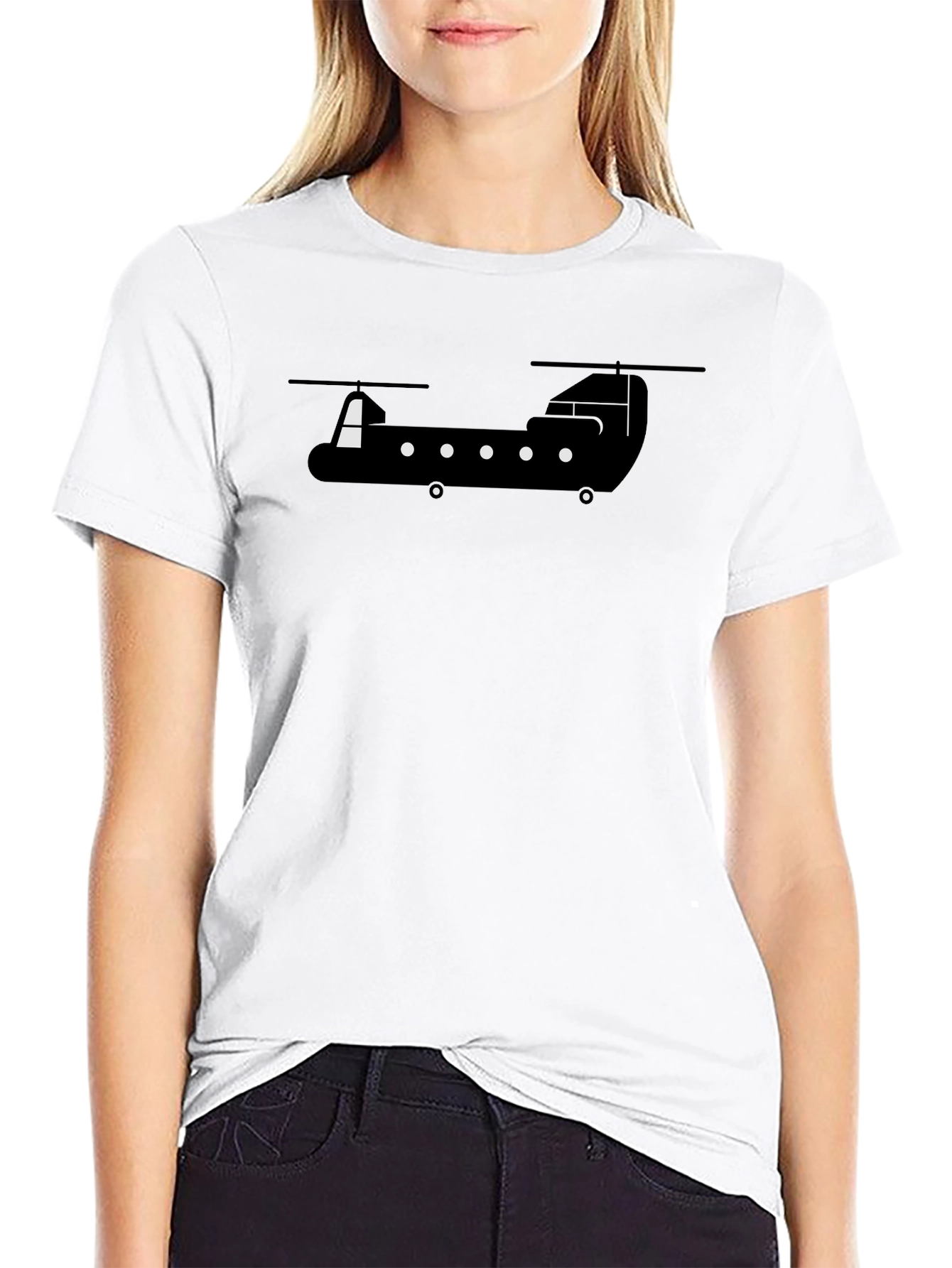 Chinook Helicopter Graphic Tee - Black