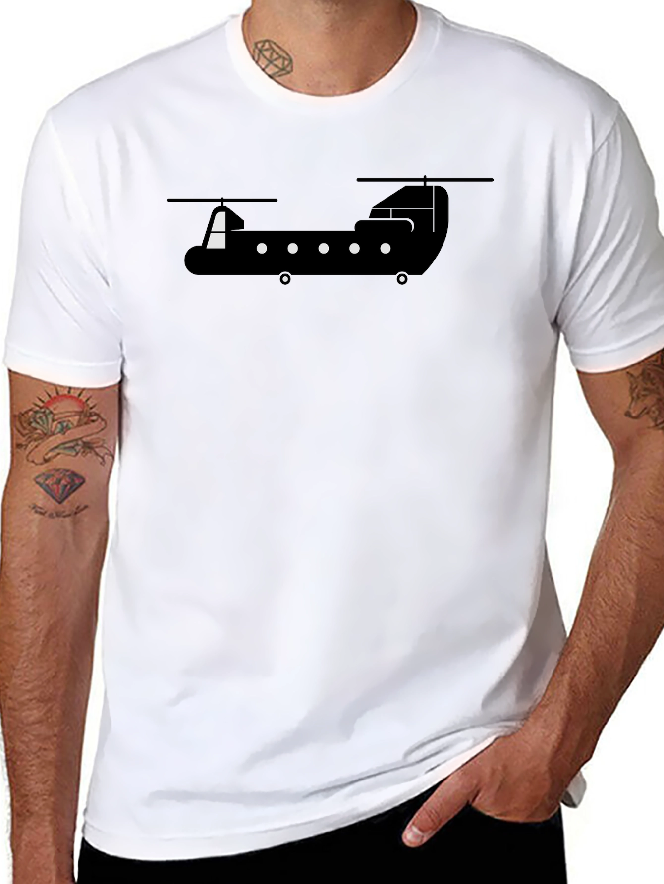Chinook Helicopter Graphic Tee - Black