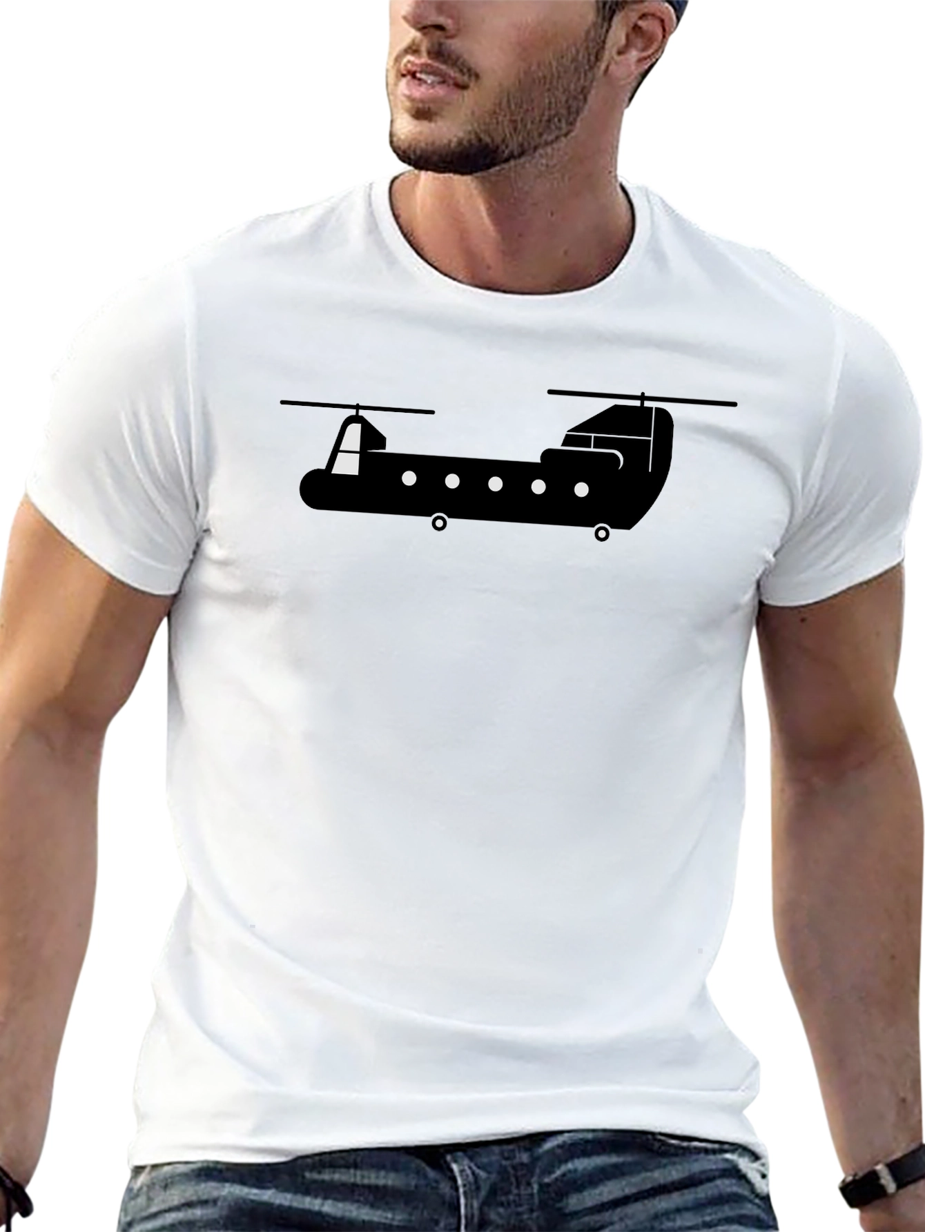 Chinook Helicopter Graphic Tee - Black