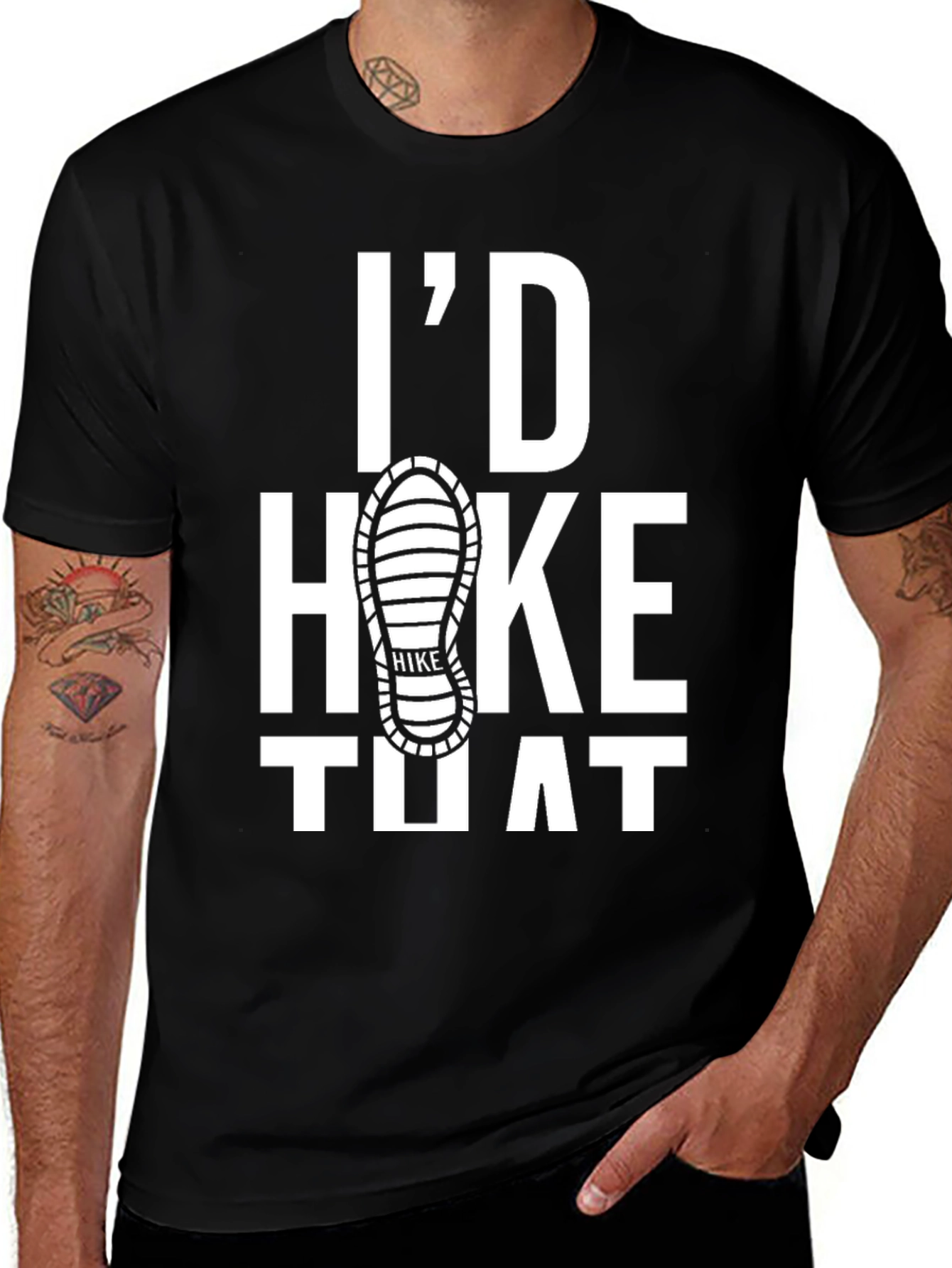 Id Hike That Graphic Tee - Black Cotton T-Shirt