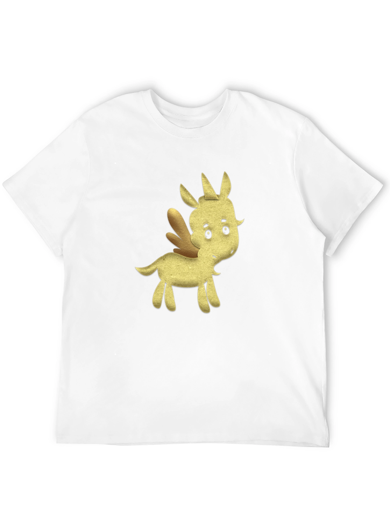 Black Tee with Cartoon Unicorn Design