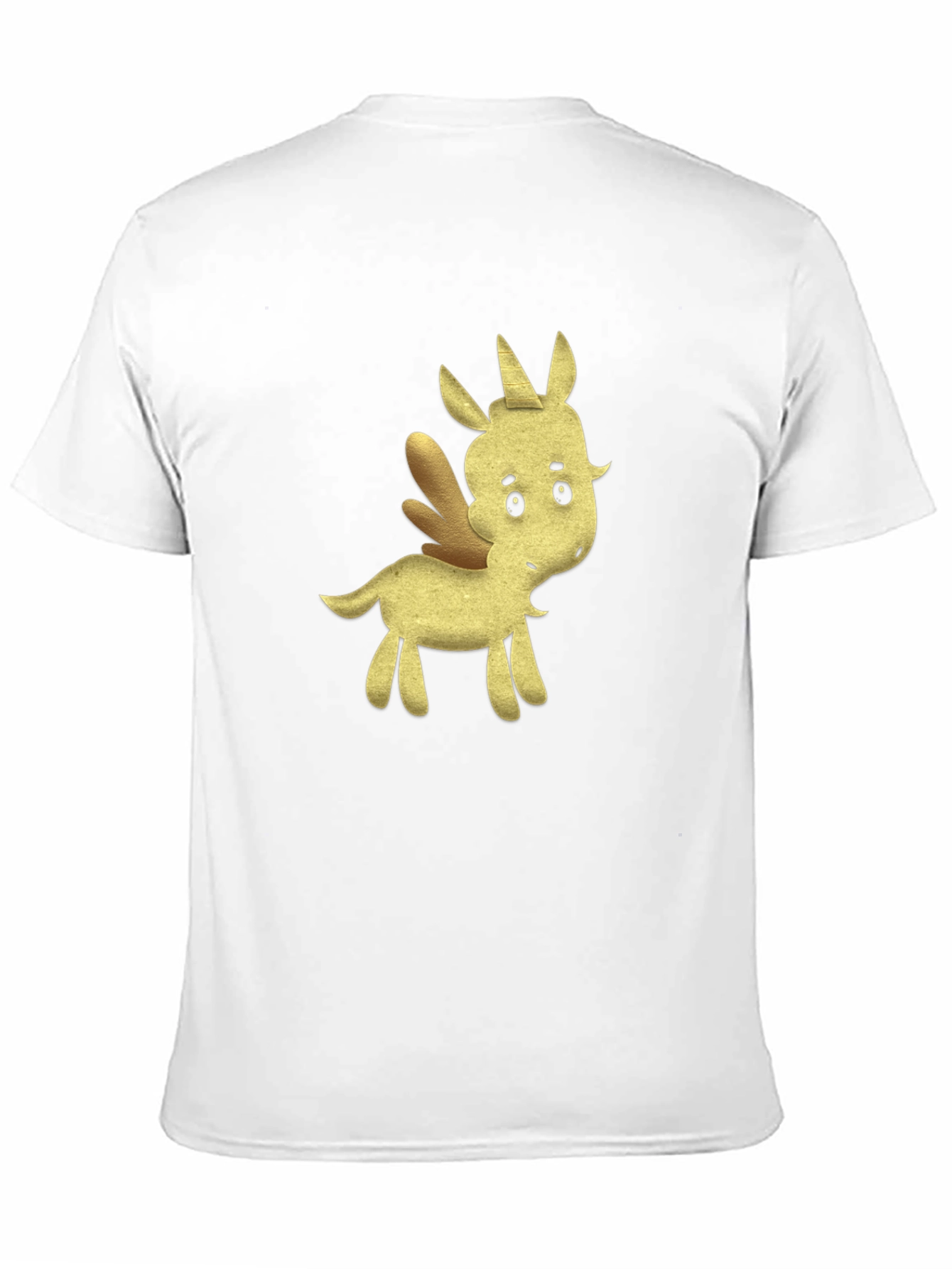 Black Tee with Cartoon Unicorn Design