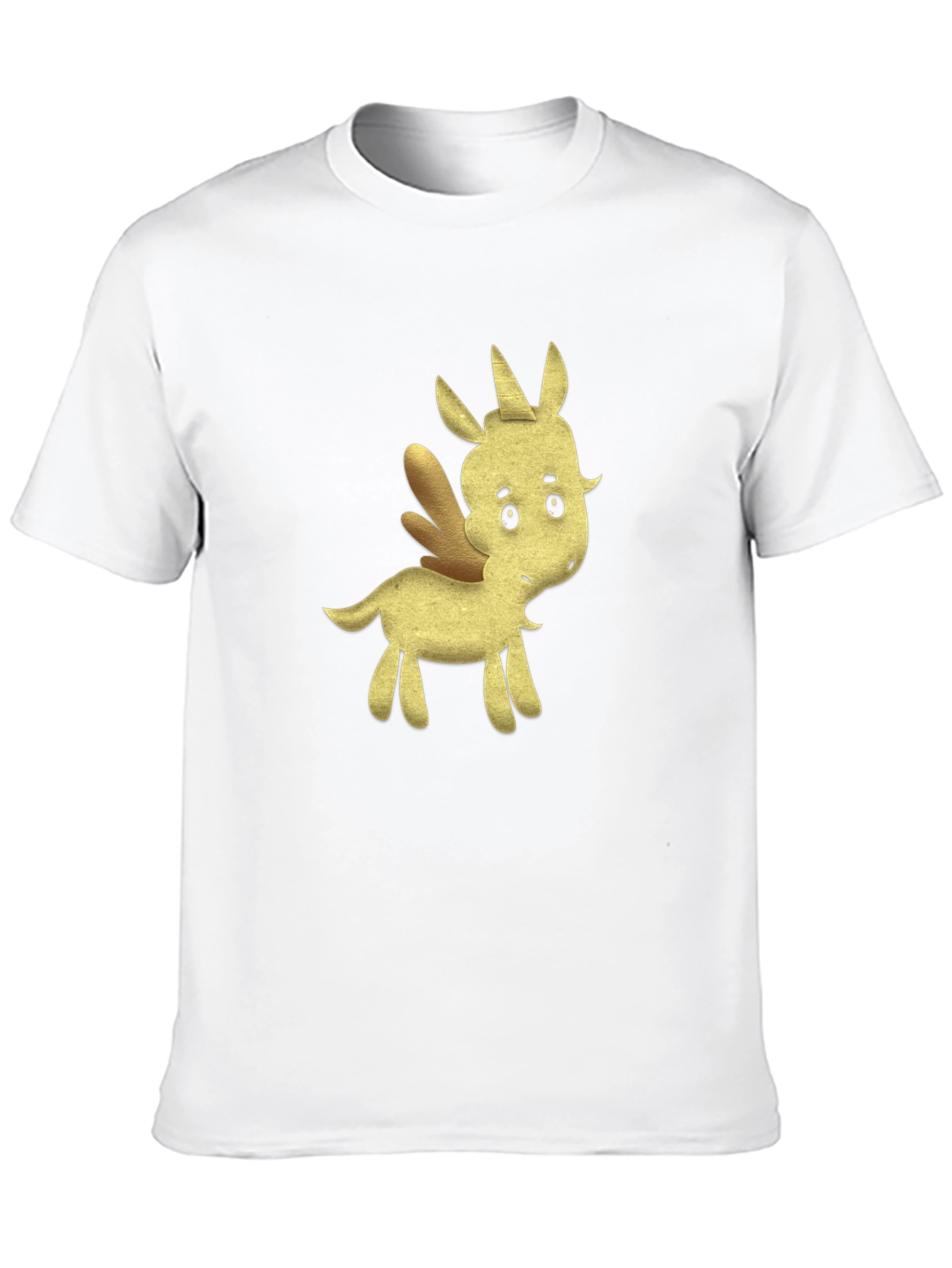 Black Tee with Cartoon Unicorn Design