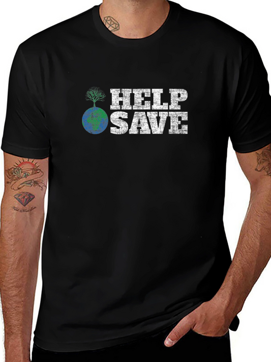 Help Save Earth Graphic T-Shirt - Black