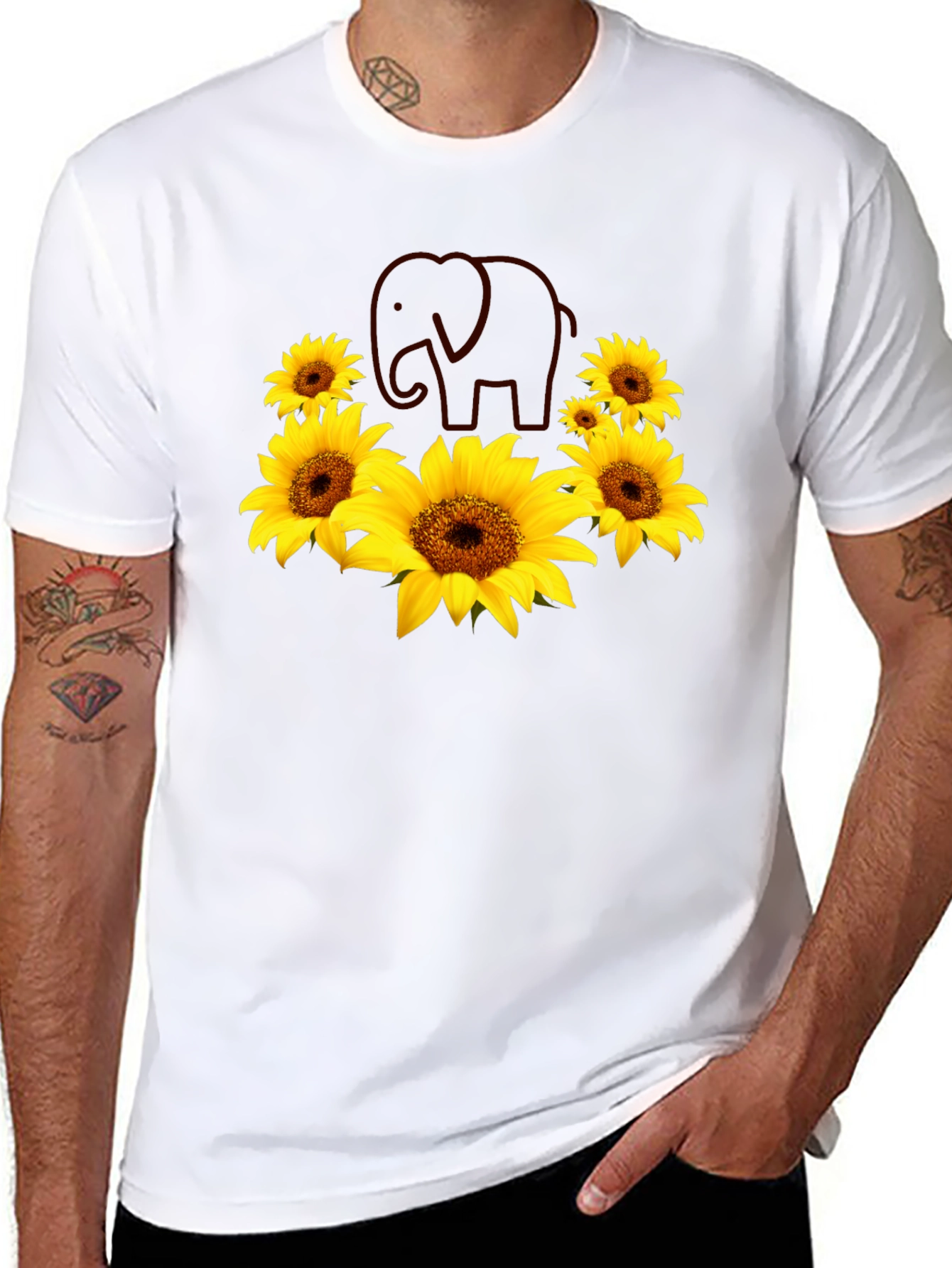 Sunflower Elephant Graphic Tee