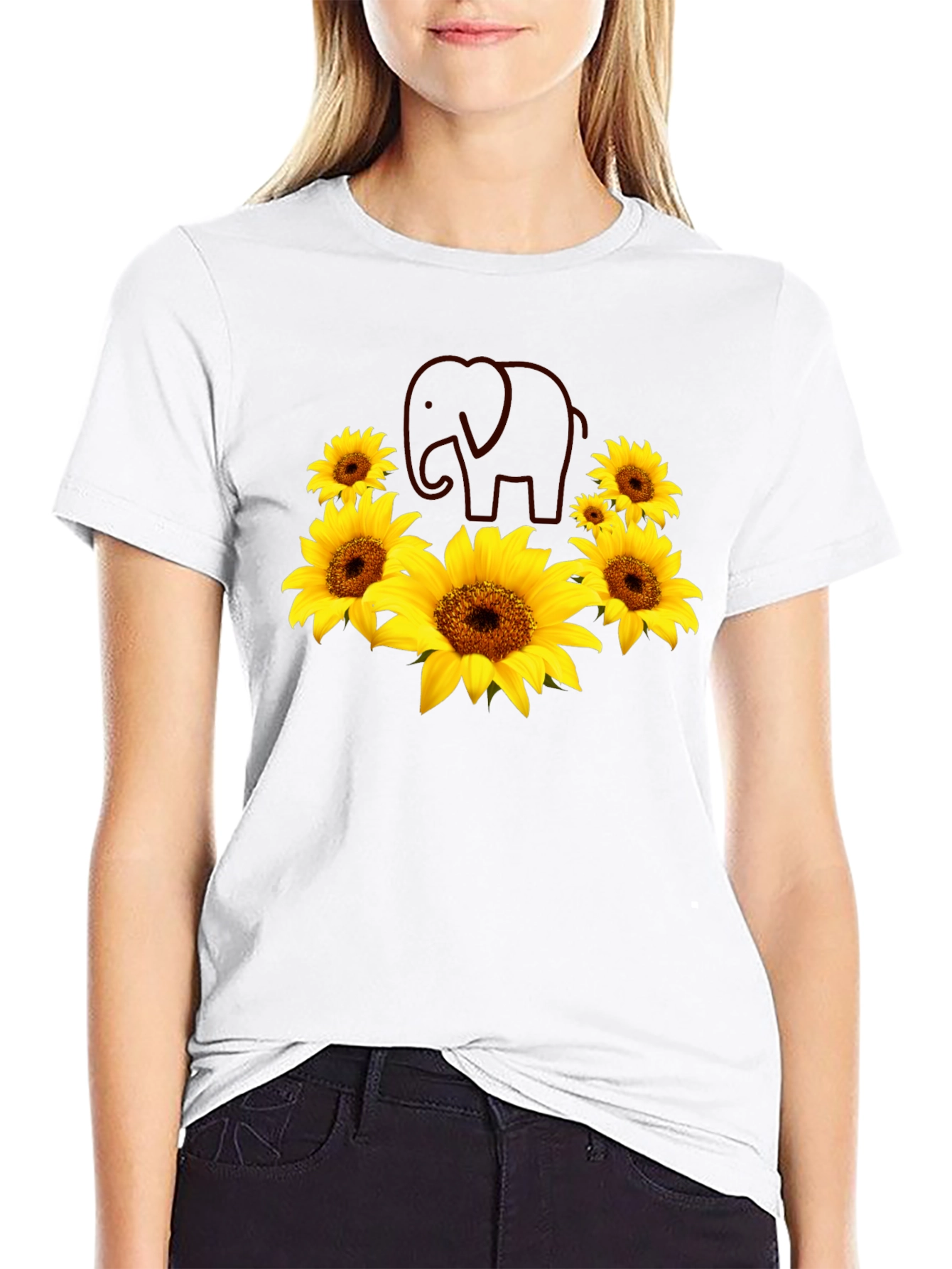 Sunflower Elephant Graphic Tee