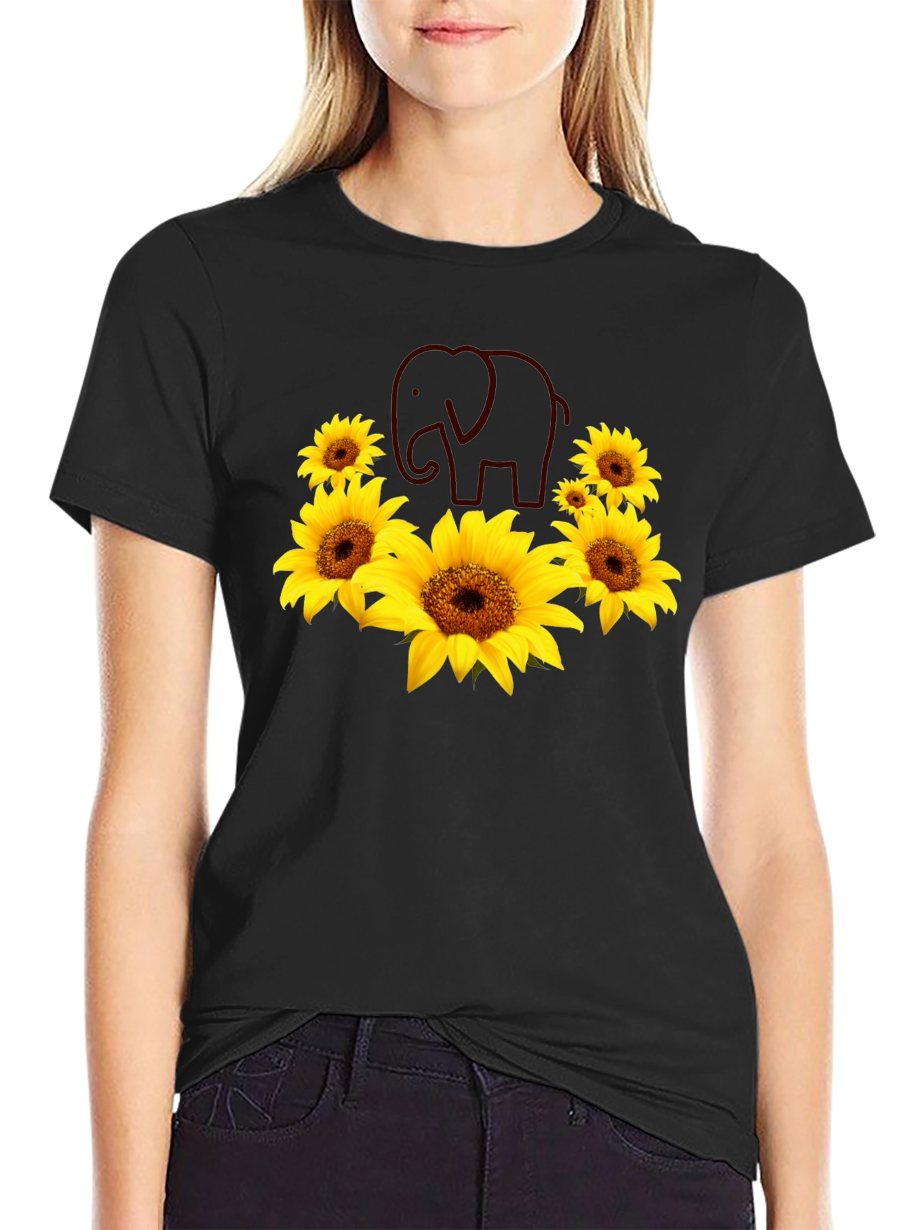 Sunflower Elephant Graphic Tee