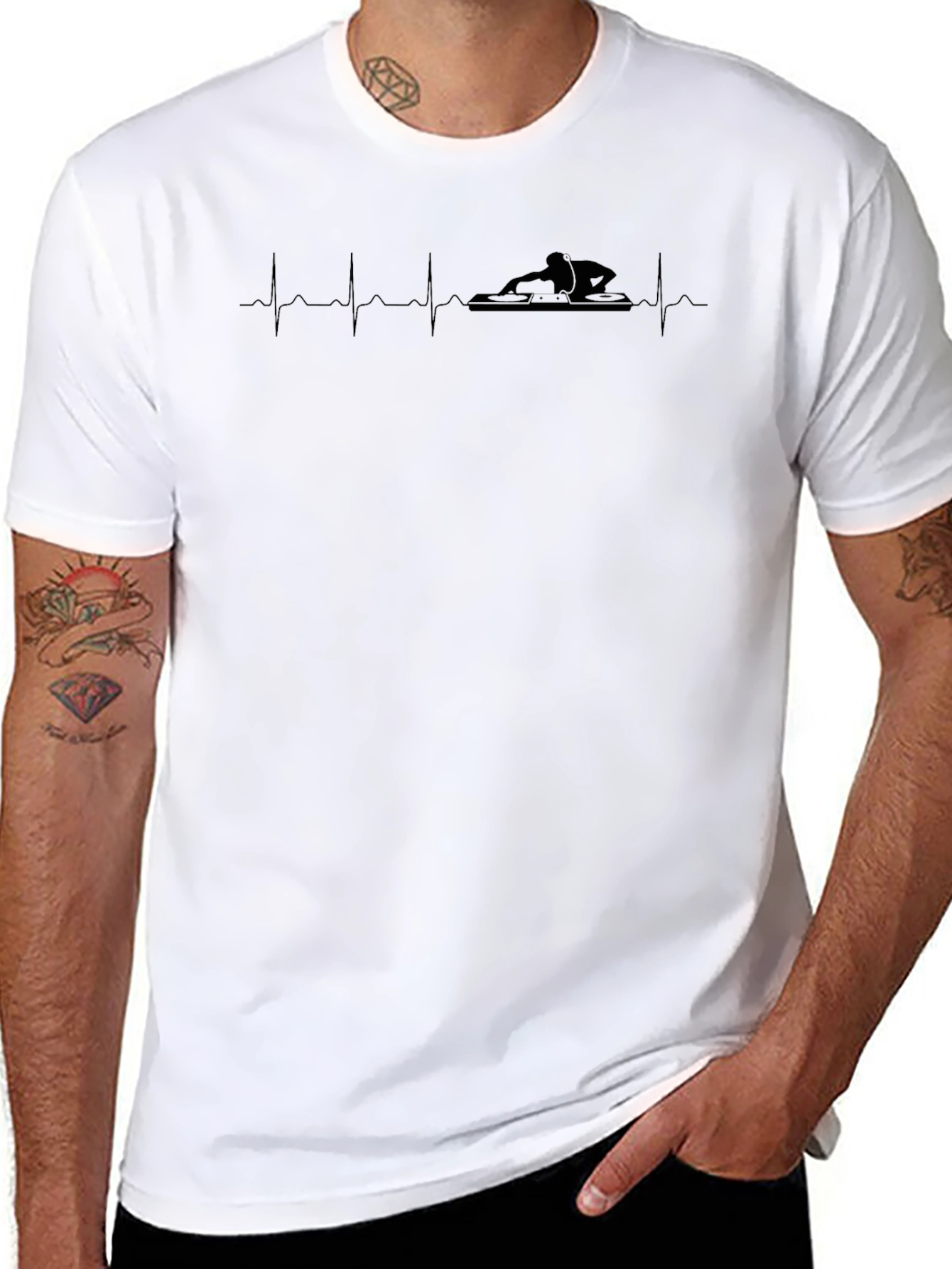 DJ Heartbeat Black T-Shirt