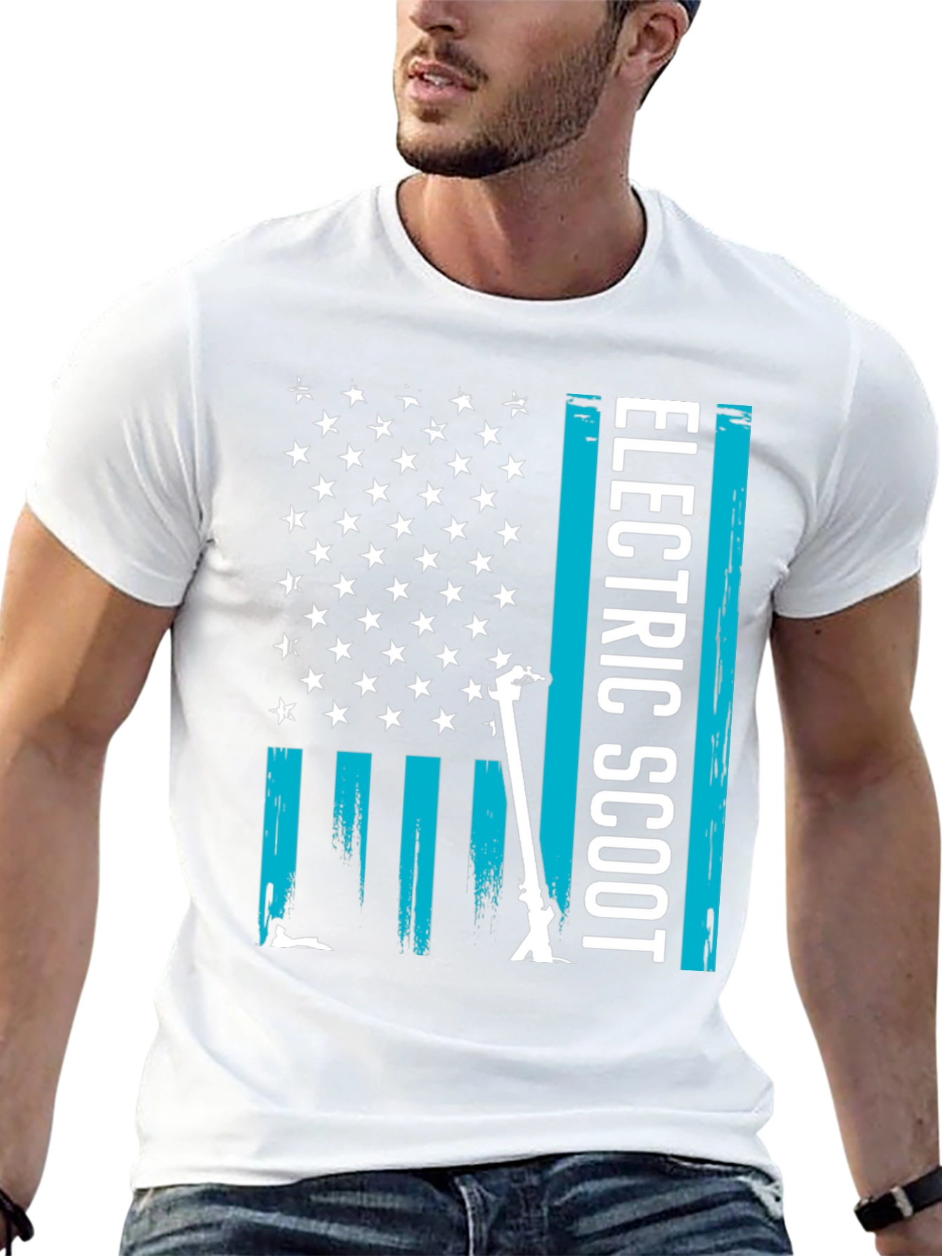 Electric Scooter USA Flag T-Shirt
