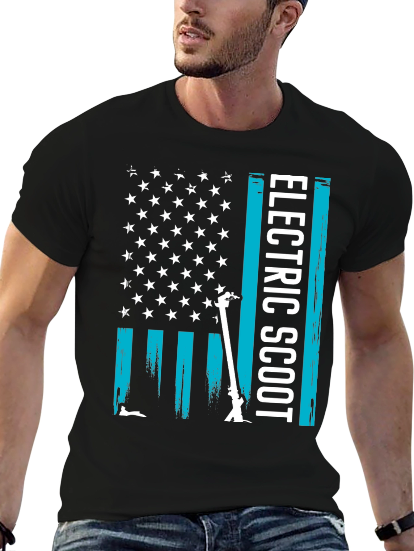 Electric Scooter USA Flag T-Shirt