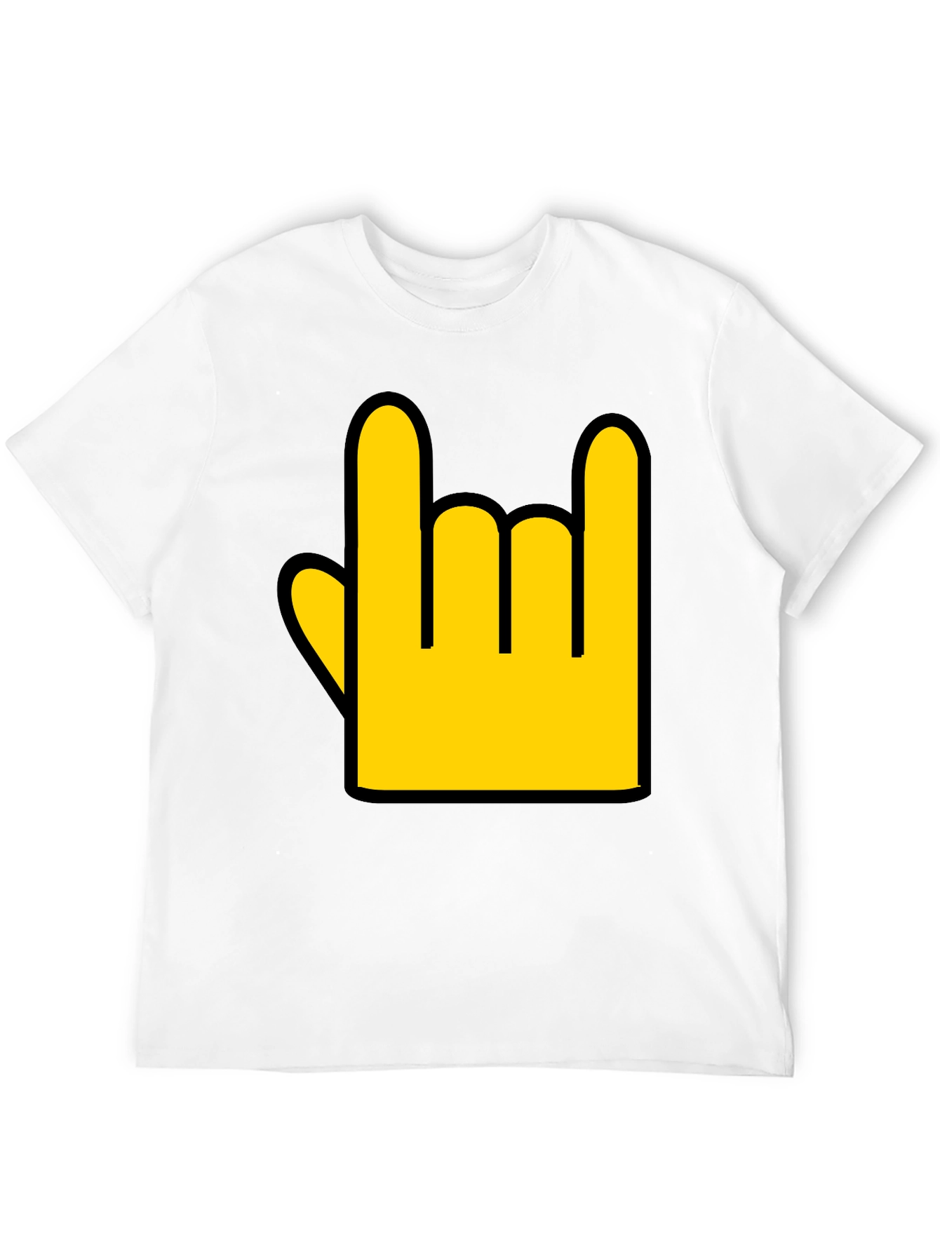 Rock On Hand Graphic Tee - Black Casual T-Shirt