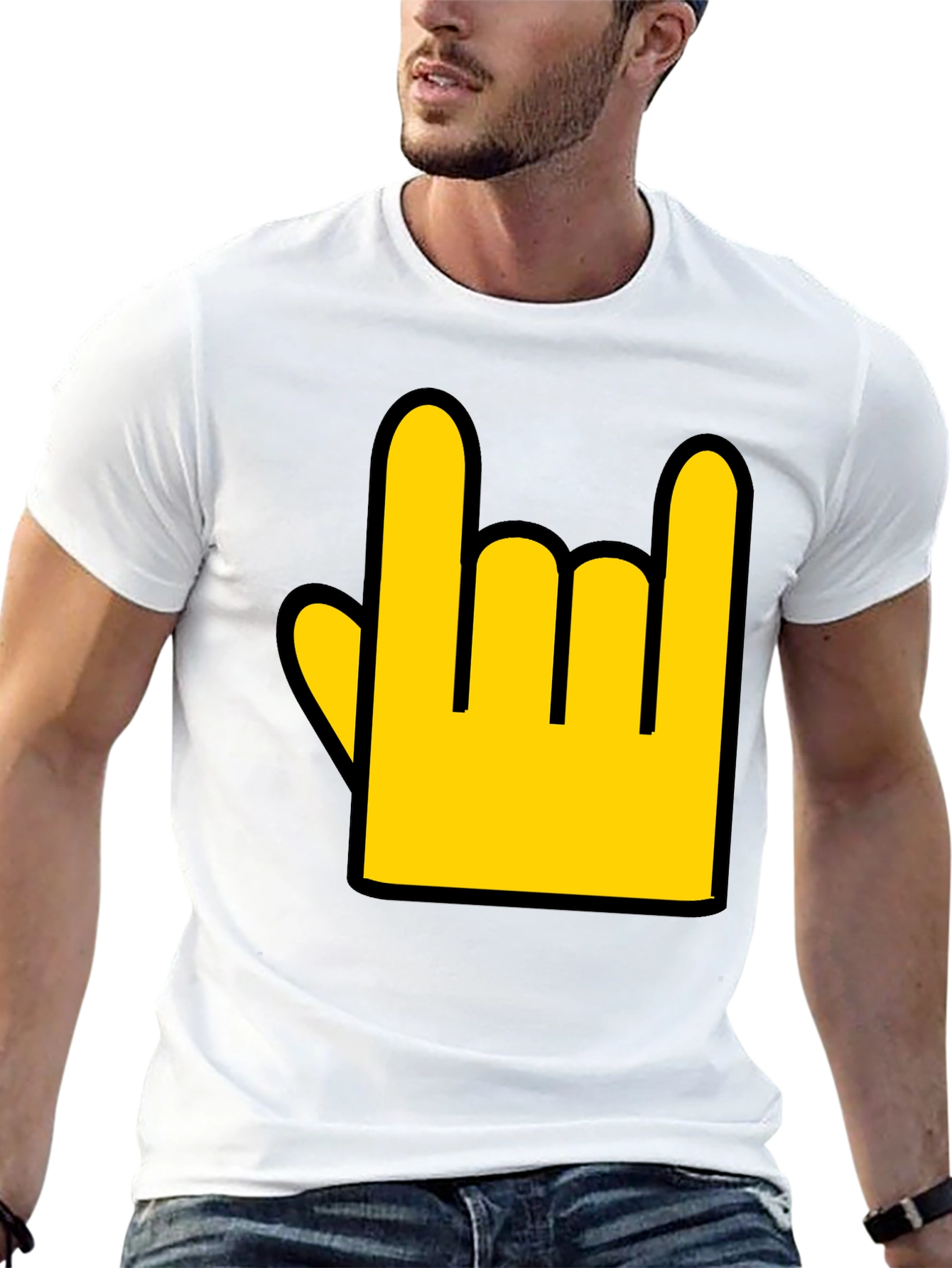 Rock On Hand Graphic Tee - Black Casual T-Shirt