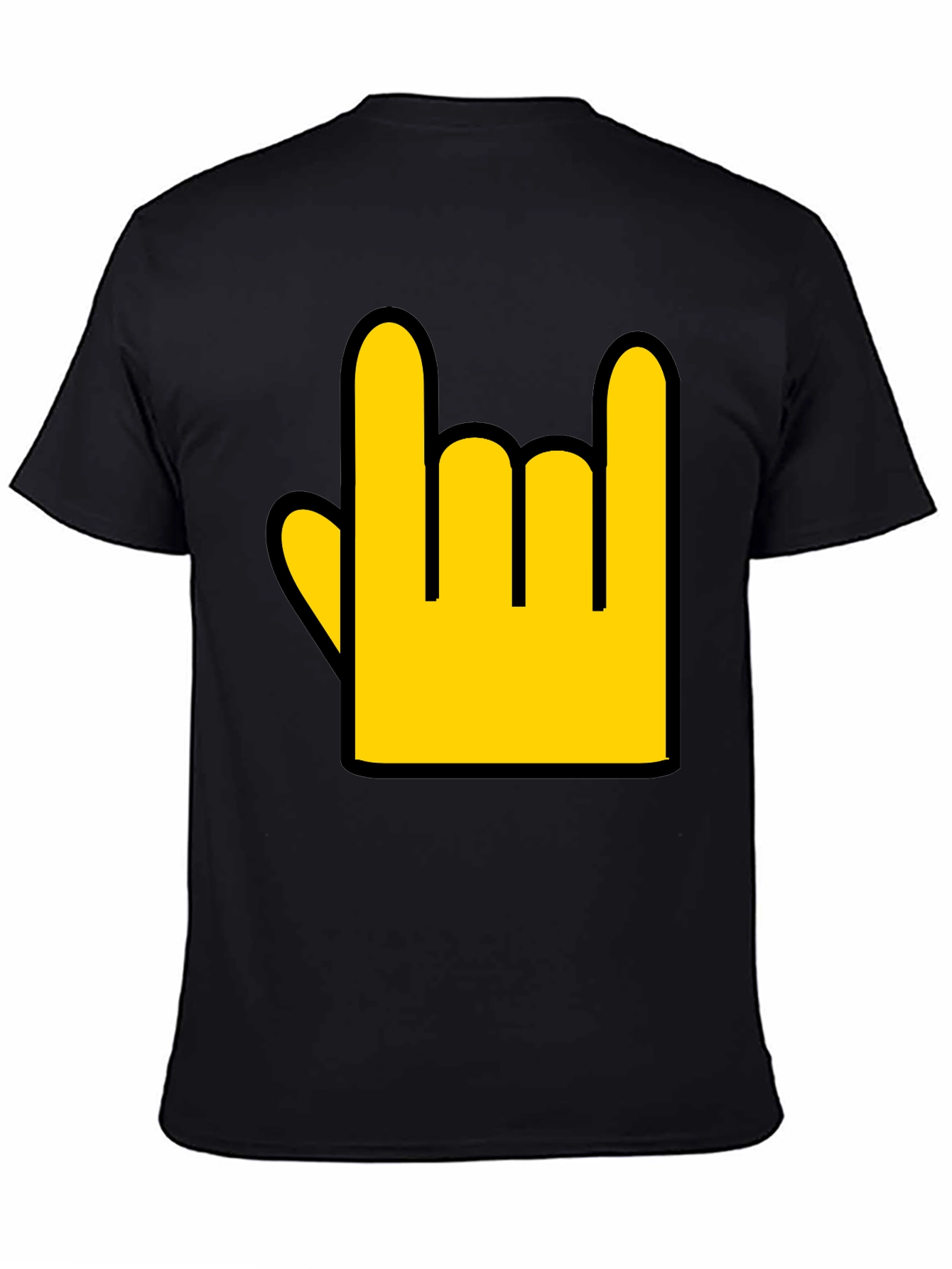 Rock On Hand Graphic Tee - Black Casual T-Shirt